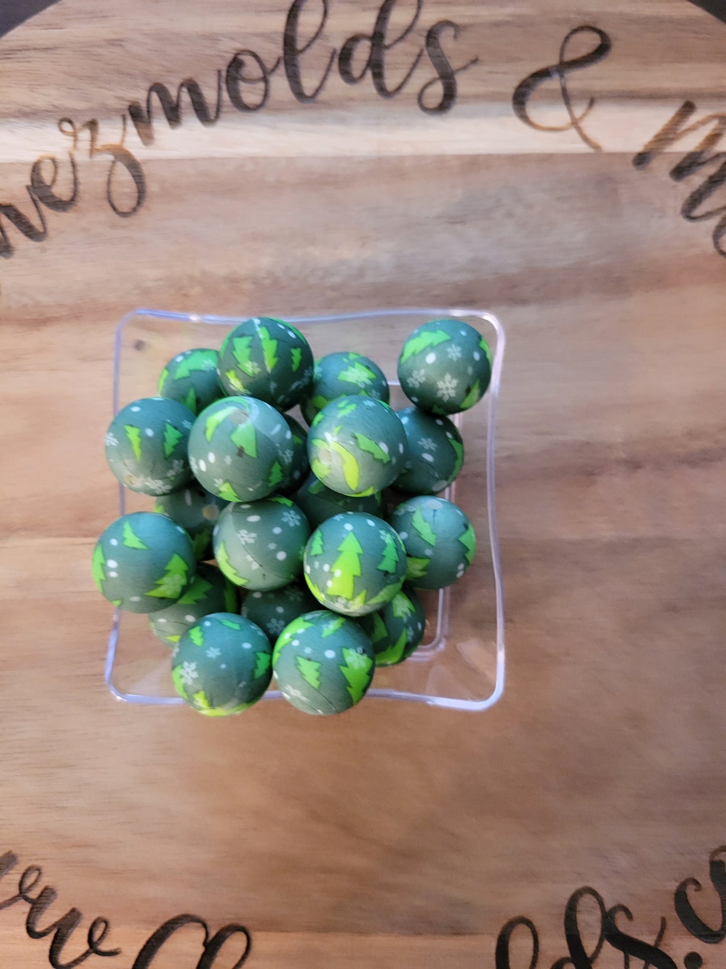 15MM round print-set of 5 - Holiday print