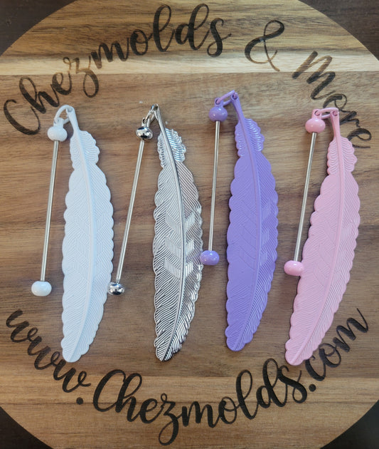 Beadable feather bookmark