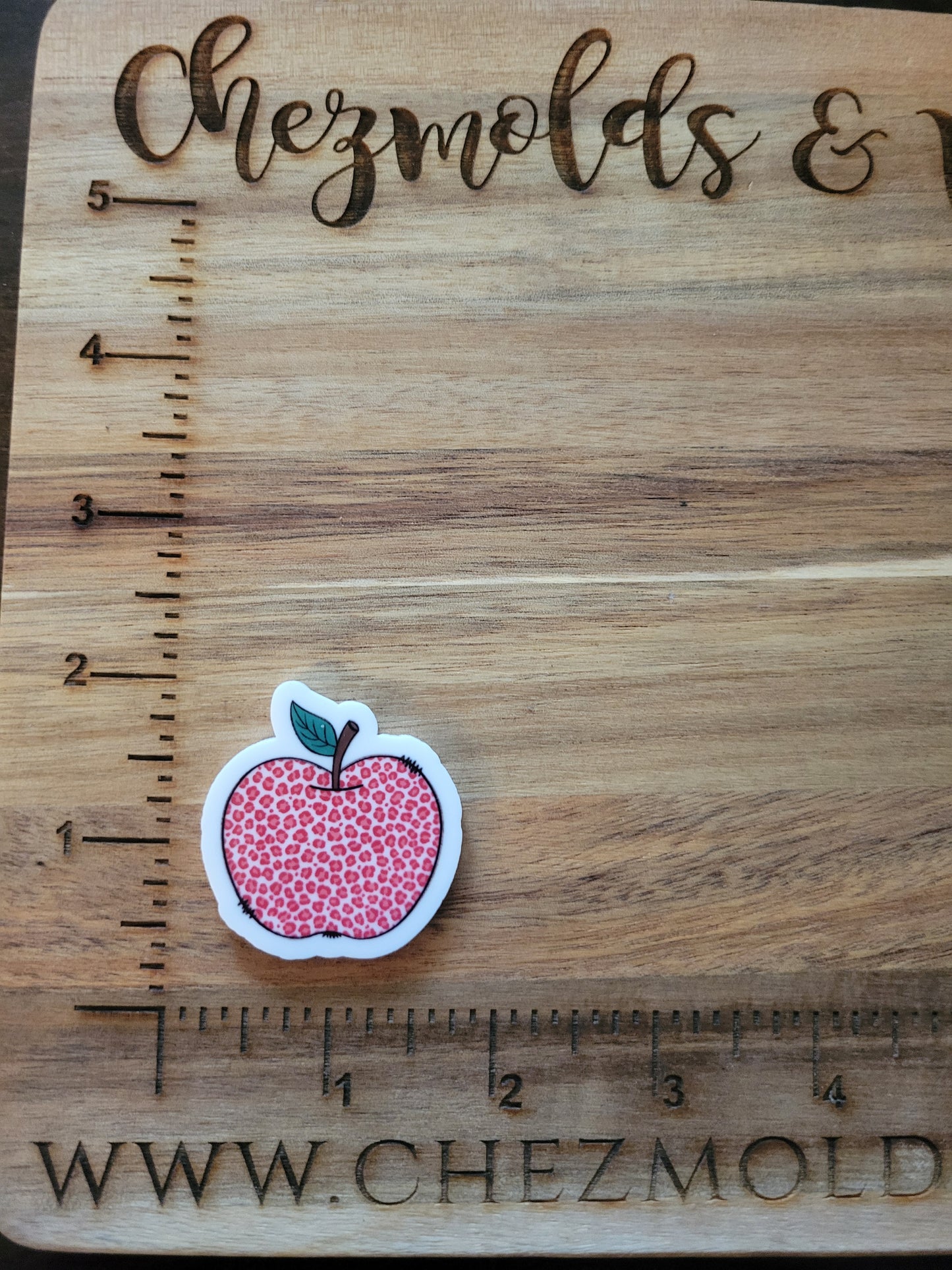 Leopard apple- printed acrylic