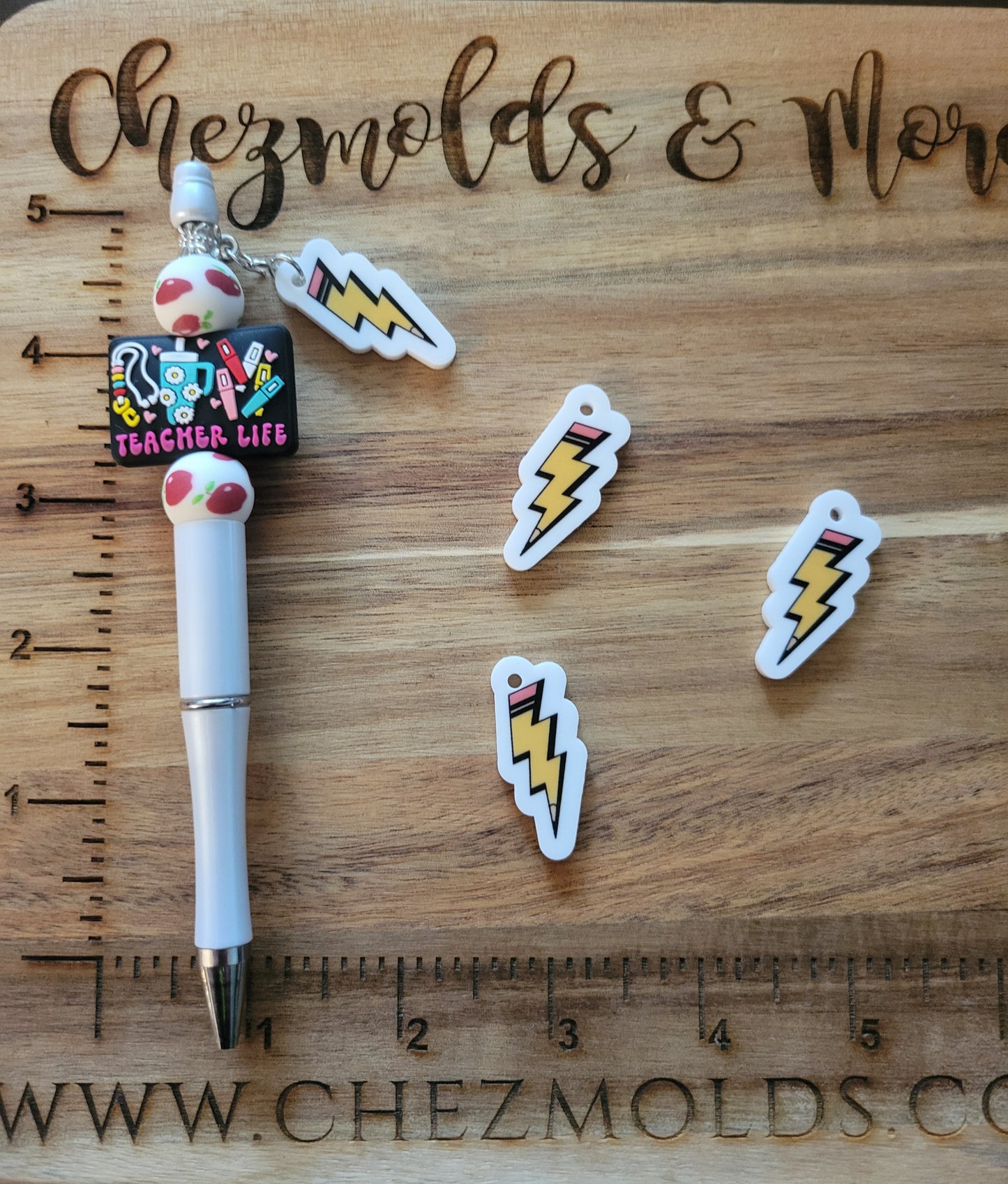 Pencil charm- printed acrylic