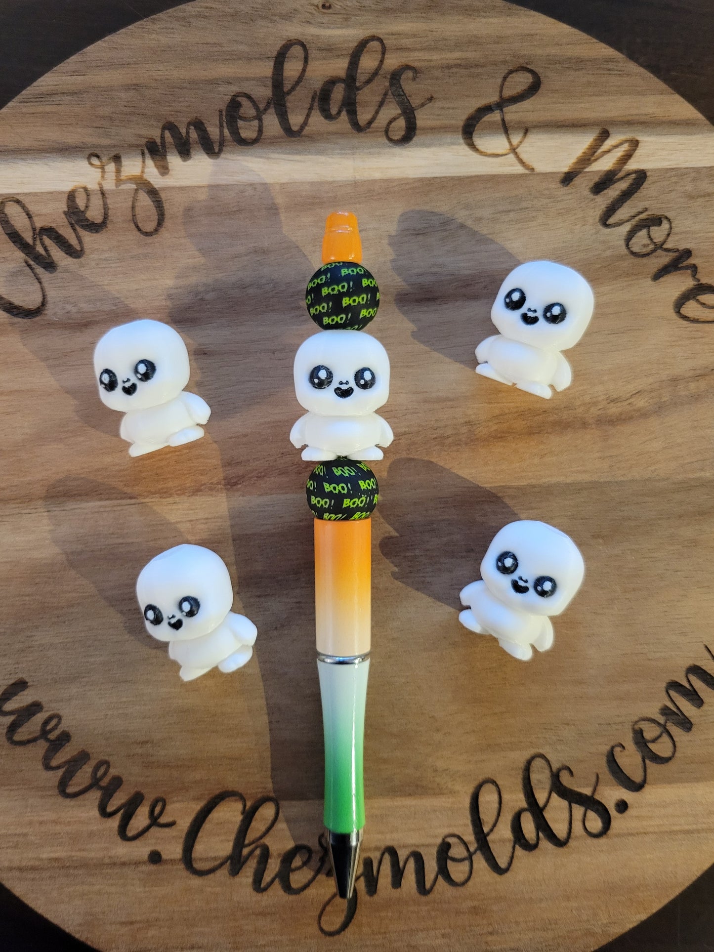 CE 3d printed focal Bead- cutie ghost