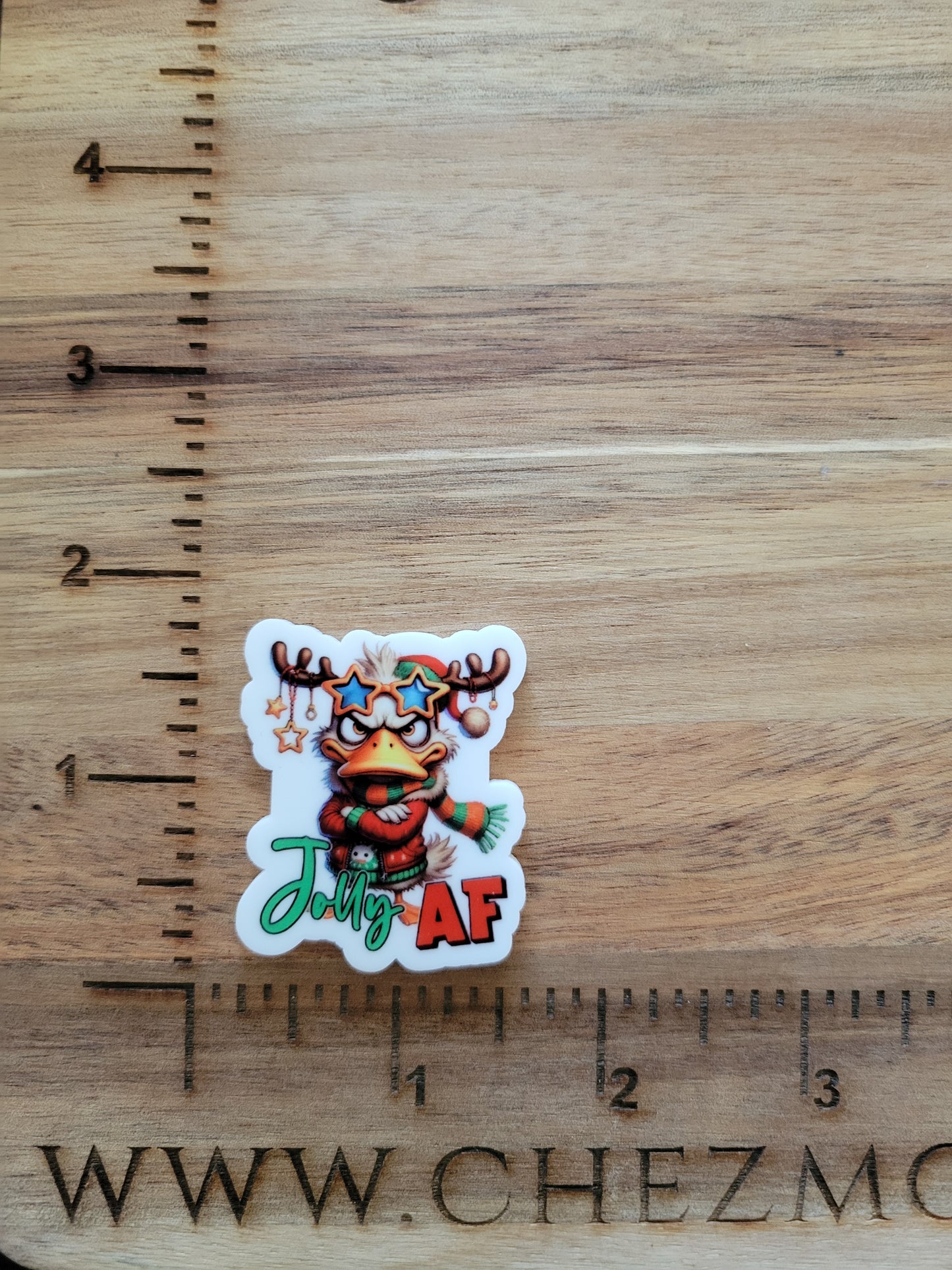 Jolly AF reindeer duck- printed acrylic