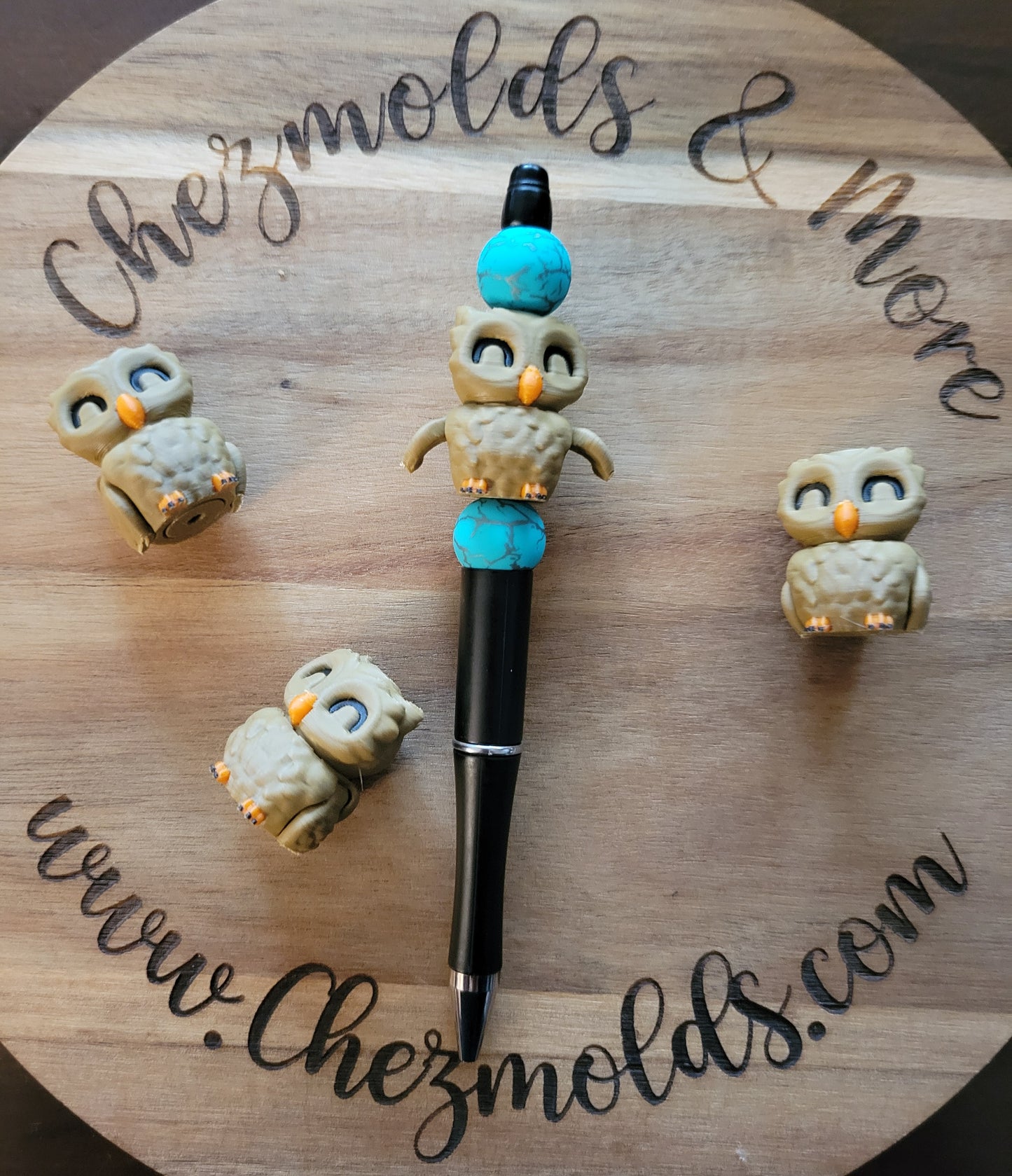 CE 3d printed Owl spinner- focal Bead