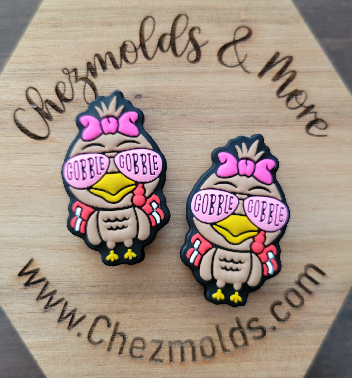 Gobble turkeys- chez creation -Silicone focal Bead