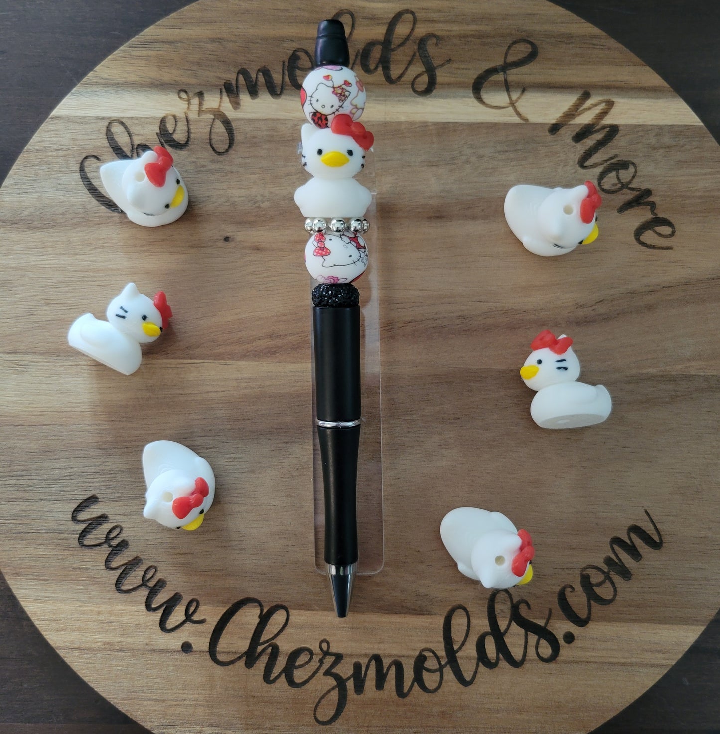 CE 3d printed -H Kitty duck- focal Bead