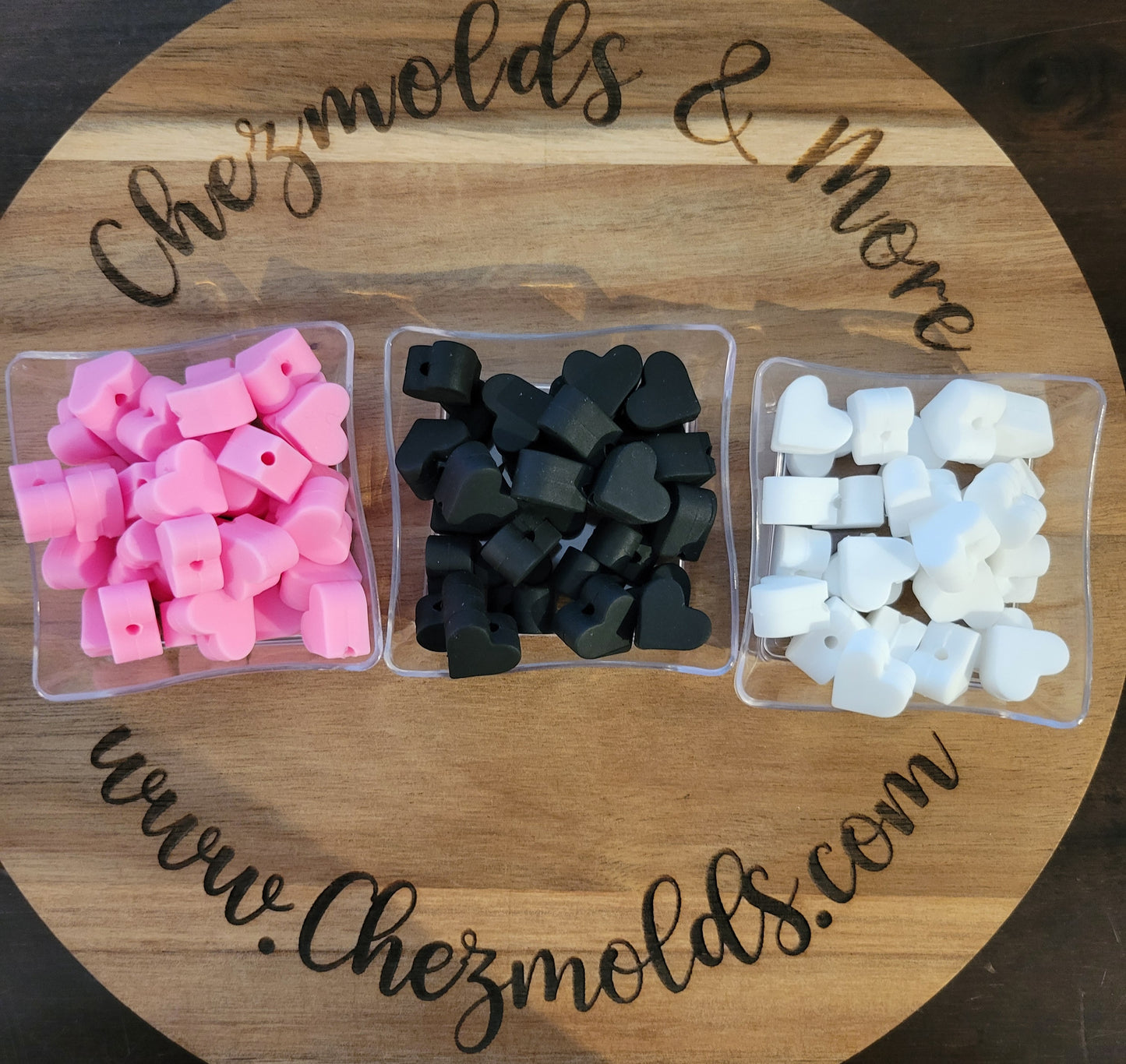 Set of 5- 14mm bead heart