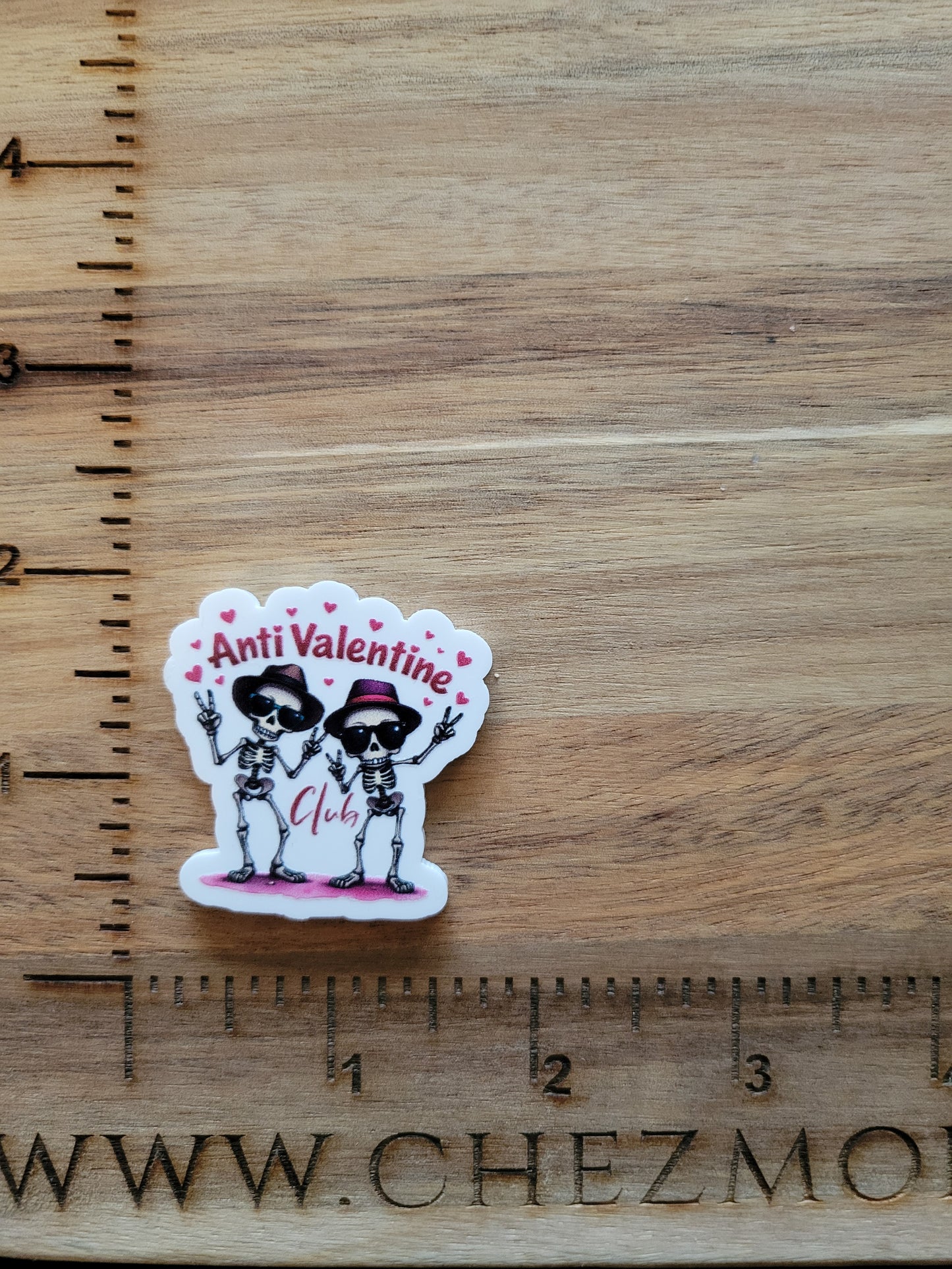 uv printed acrylic- anti Vday club