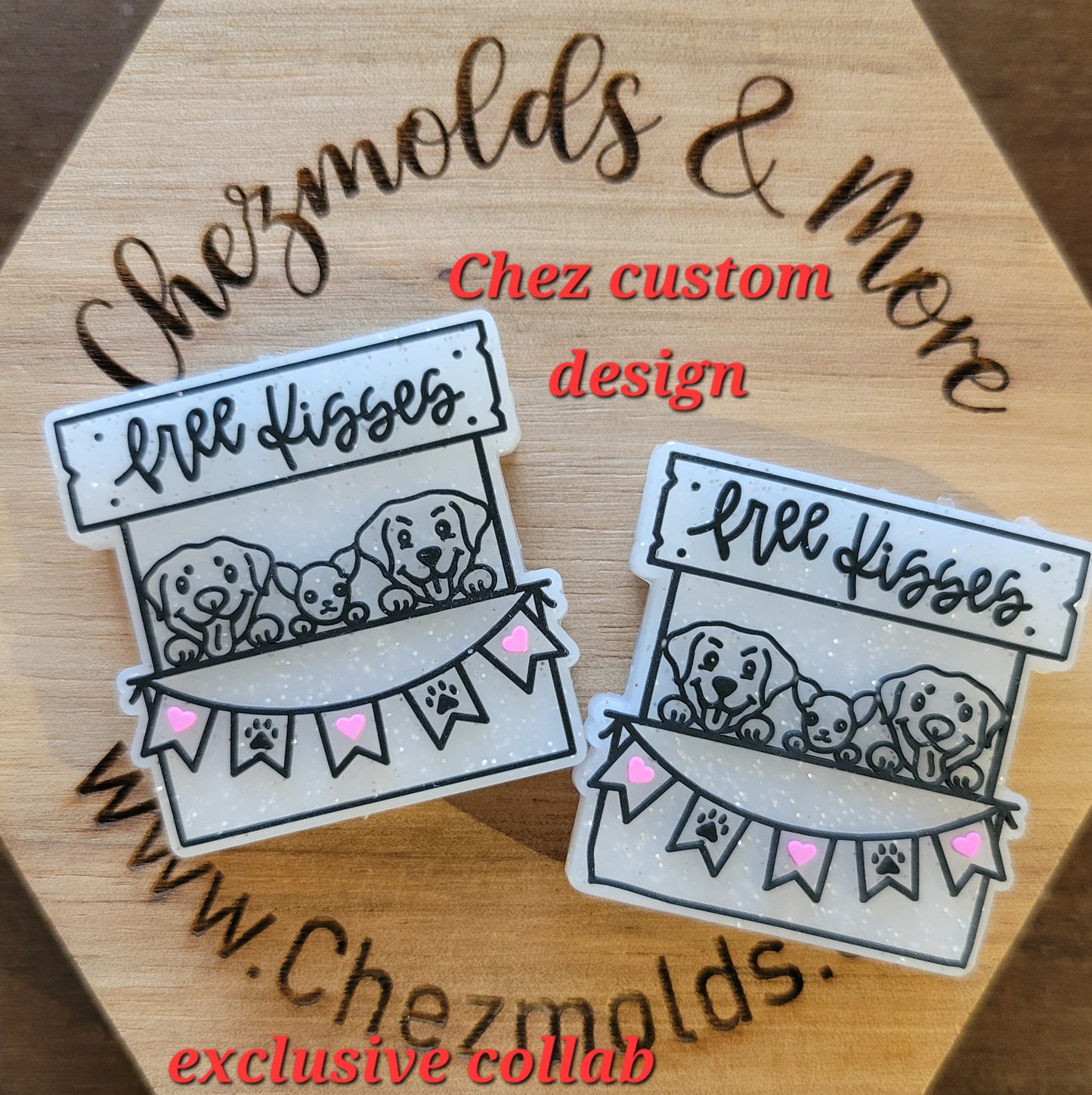 CE -free kisses- Silicone focal Bead - Chez custom design