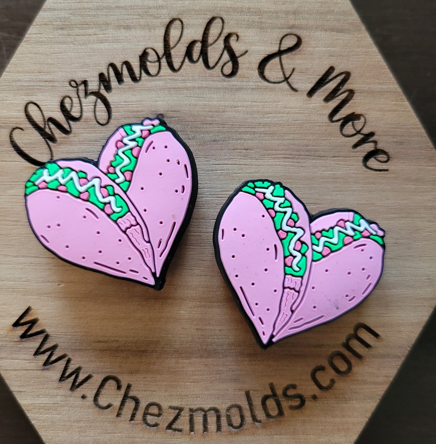 Pink taco heart- focal Bead