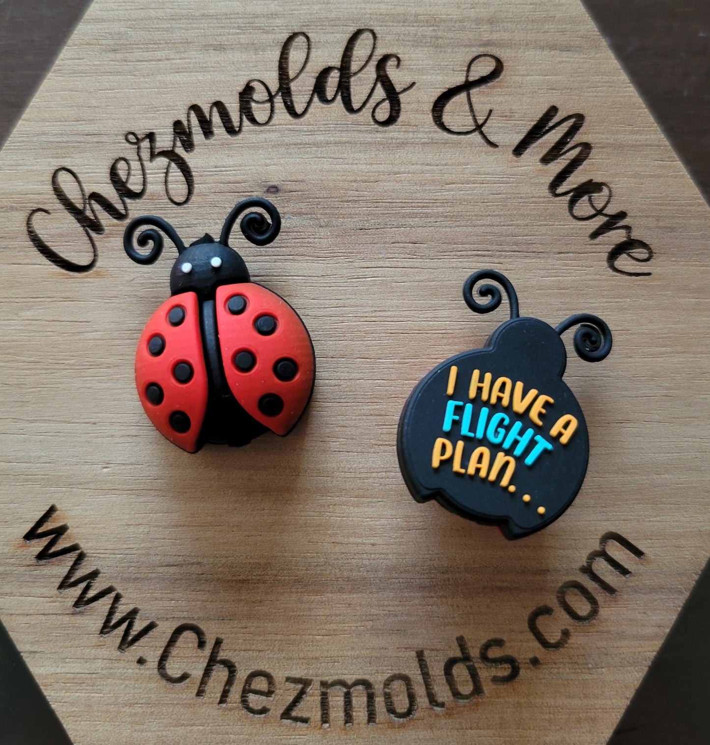 3d lady bug flight plan- Silicone focal Bead