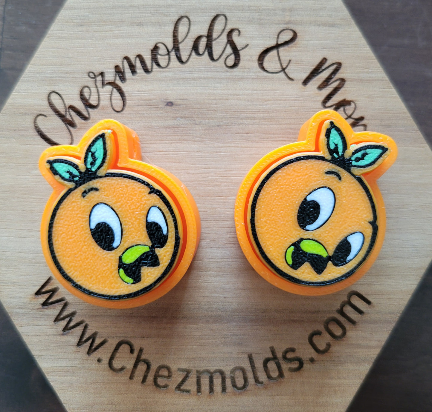 CE 3d printed fidget clicker- with keychain hole - orange bird