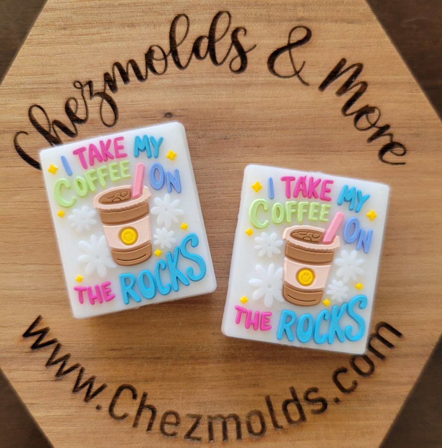 coffee on the rocks- silicone focal Bead