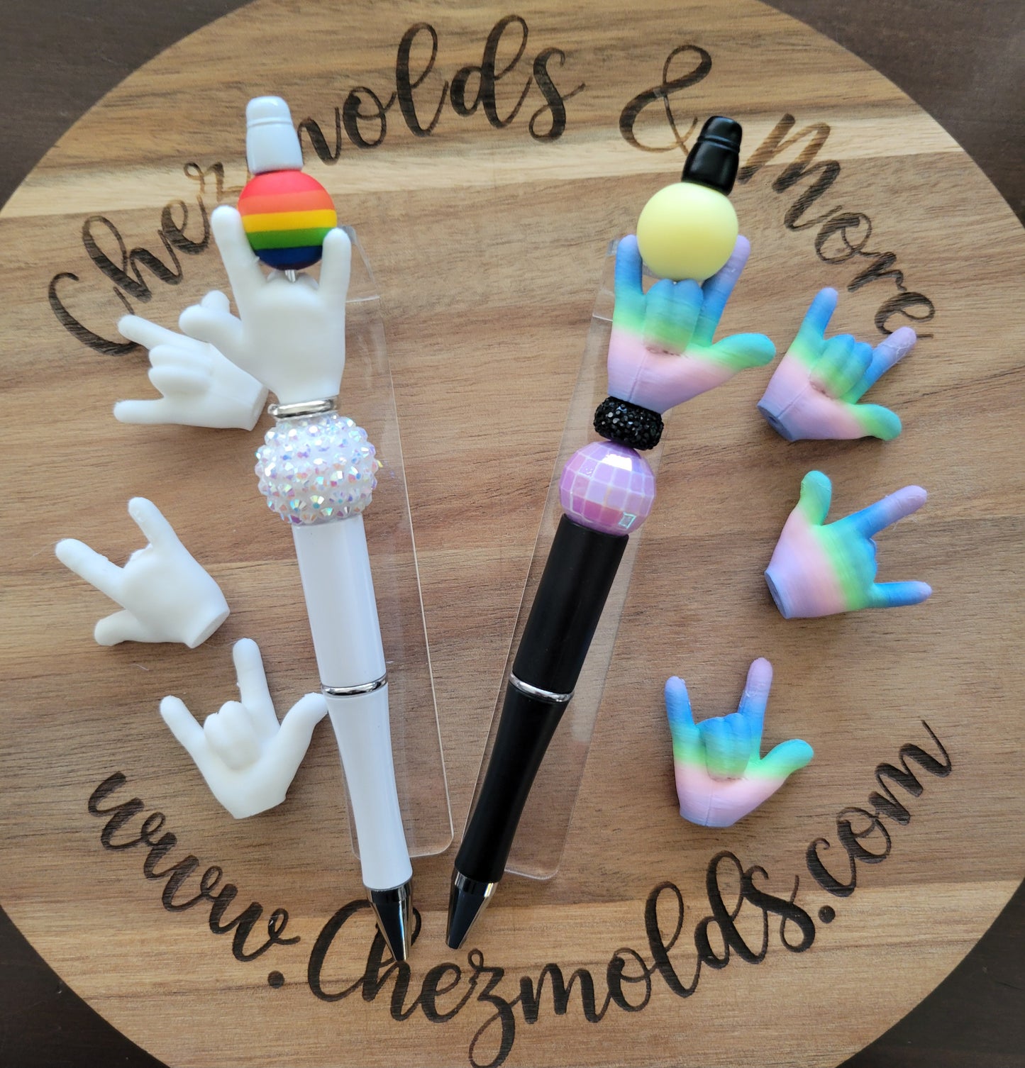 CE 3d printed focal Bead- ASL ( I Love you) 3d hand