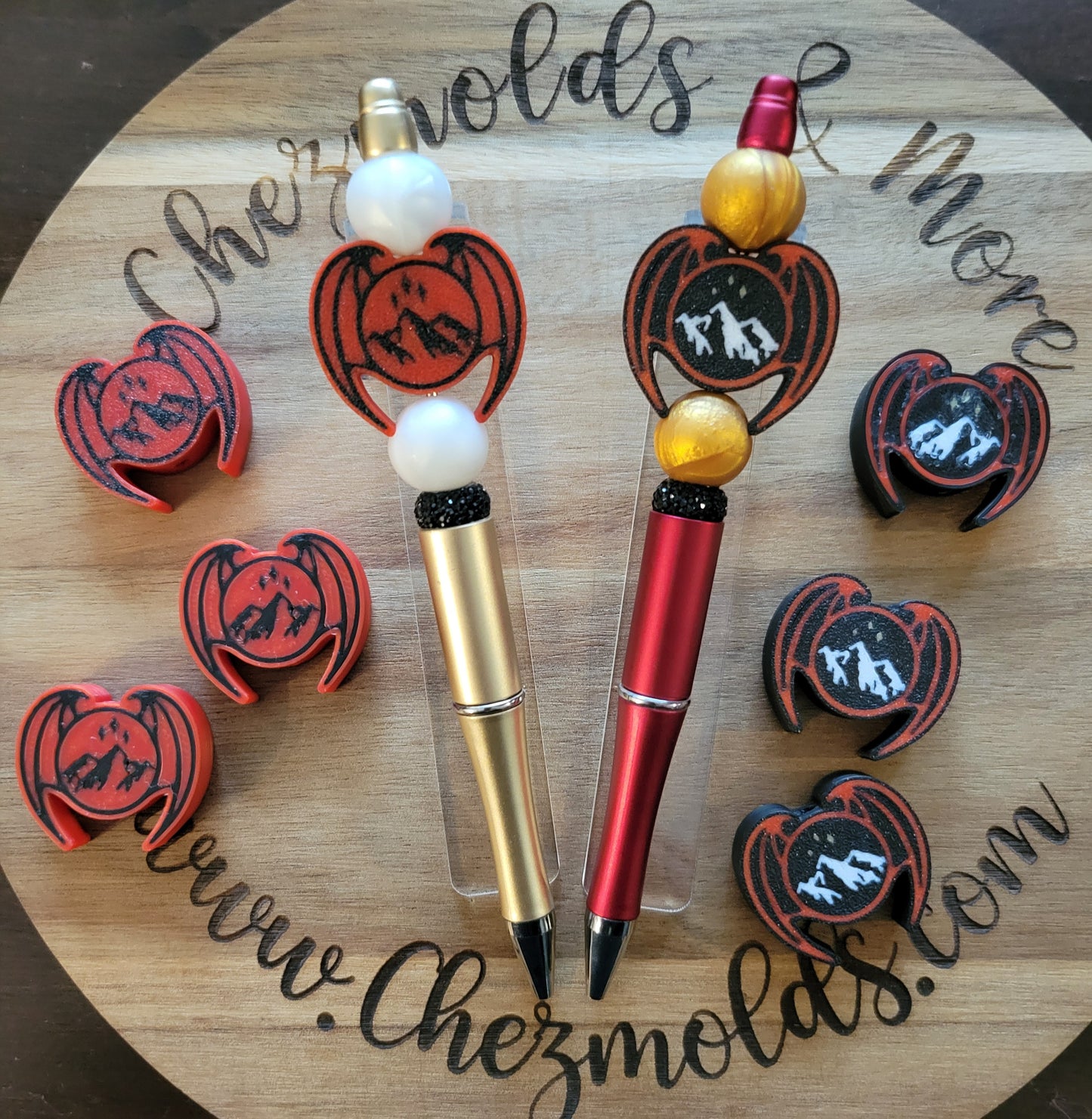 CE 3d printed focal bead -Velaris with wings