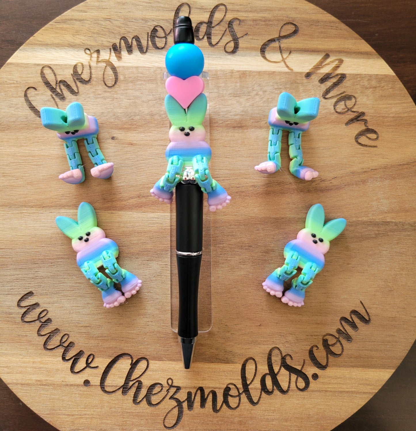 CE 3d printed focal -rainbow peeps with flexy feet