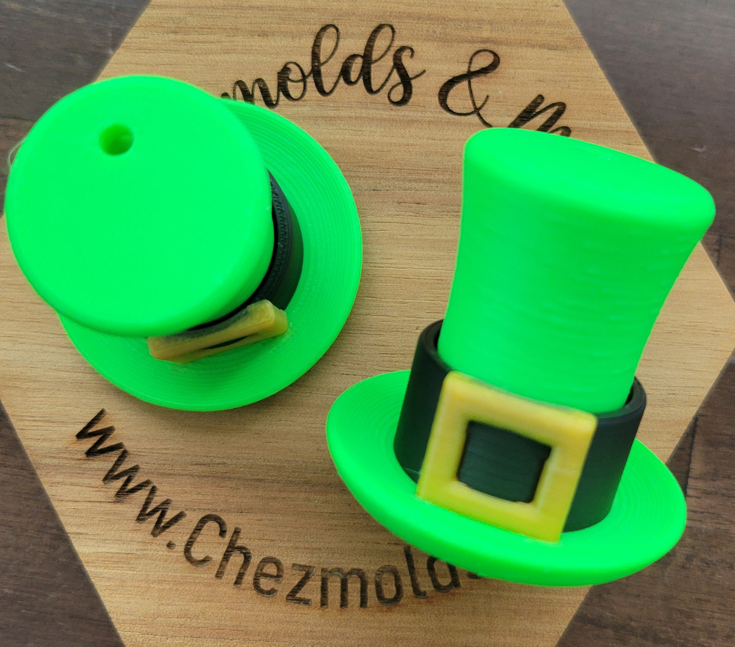 CE 3d printed fidget clicker- with keychain hole -3d lucky hat