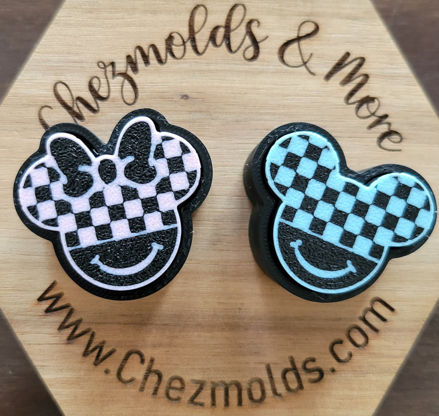 CE 3d printed fidget clicker- with keychain hole checkered mouse