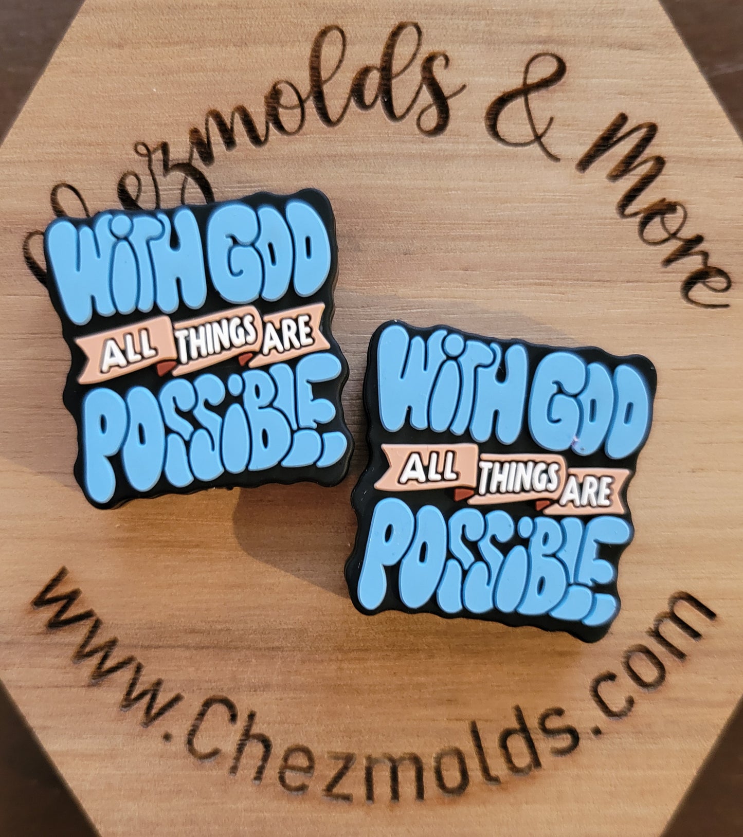 with GOD all things are possible- Silicone focal Bead