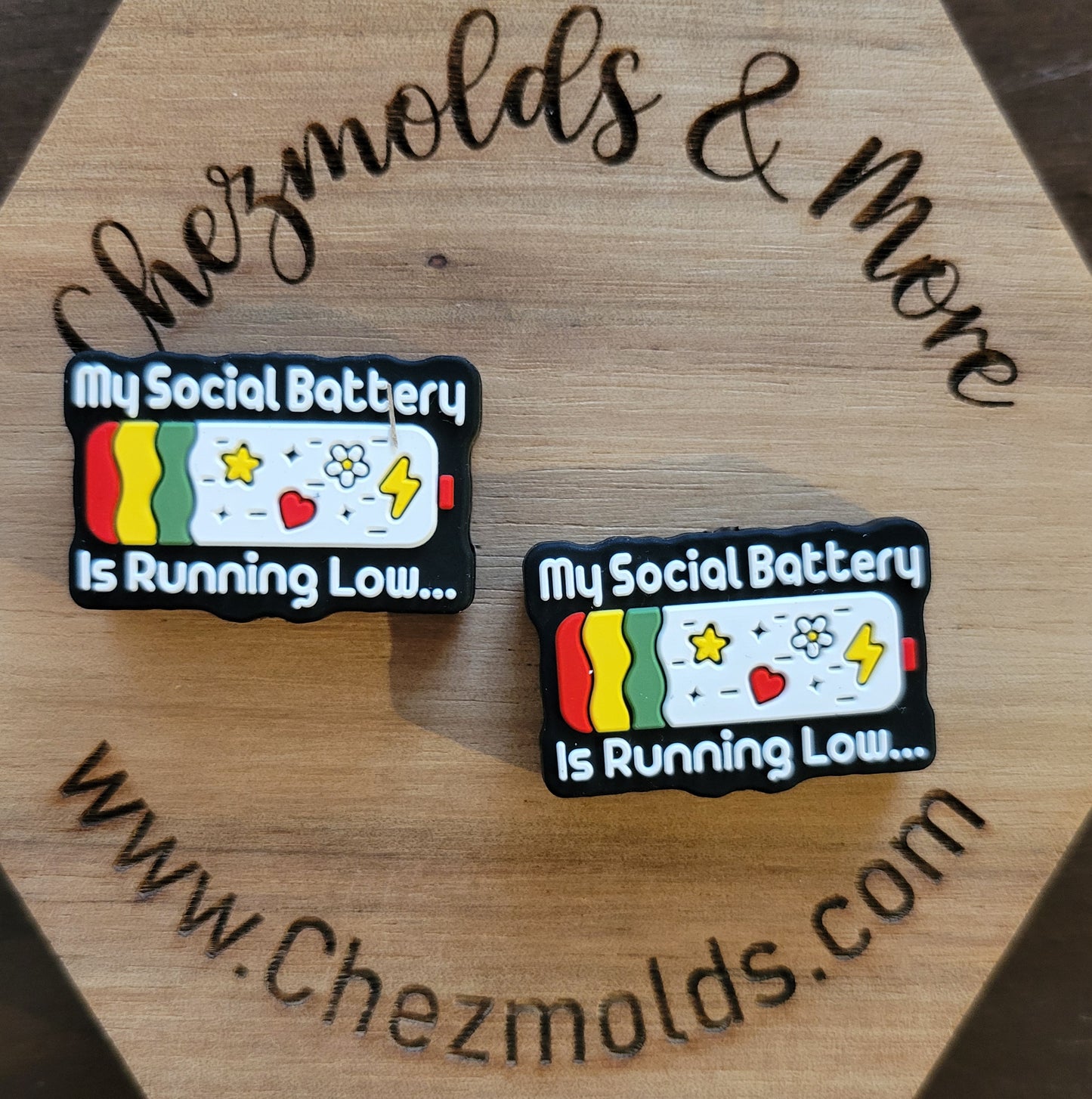 social battery low- Silicone focal Bead