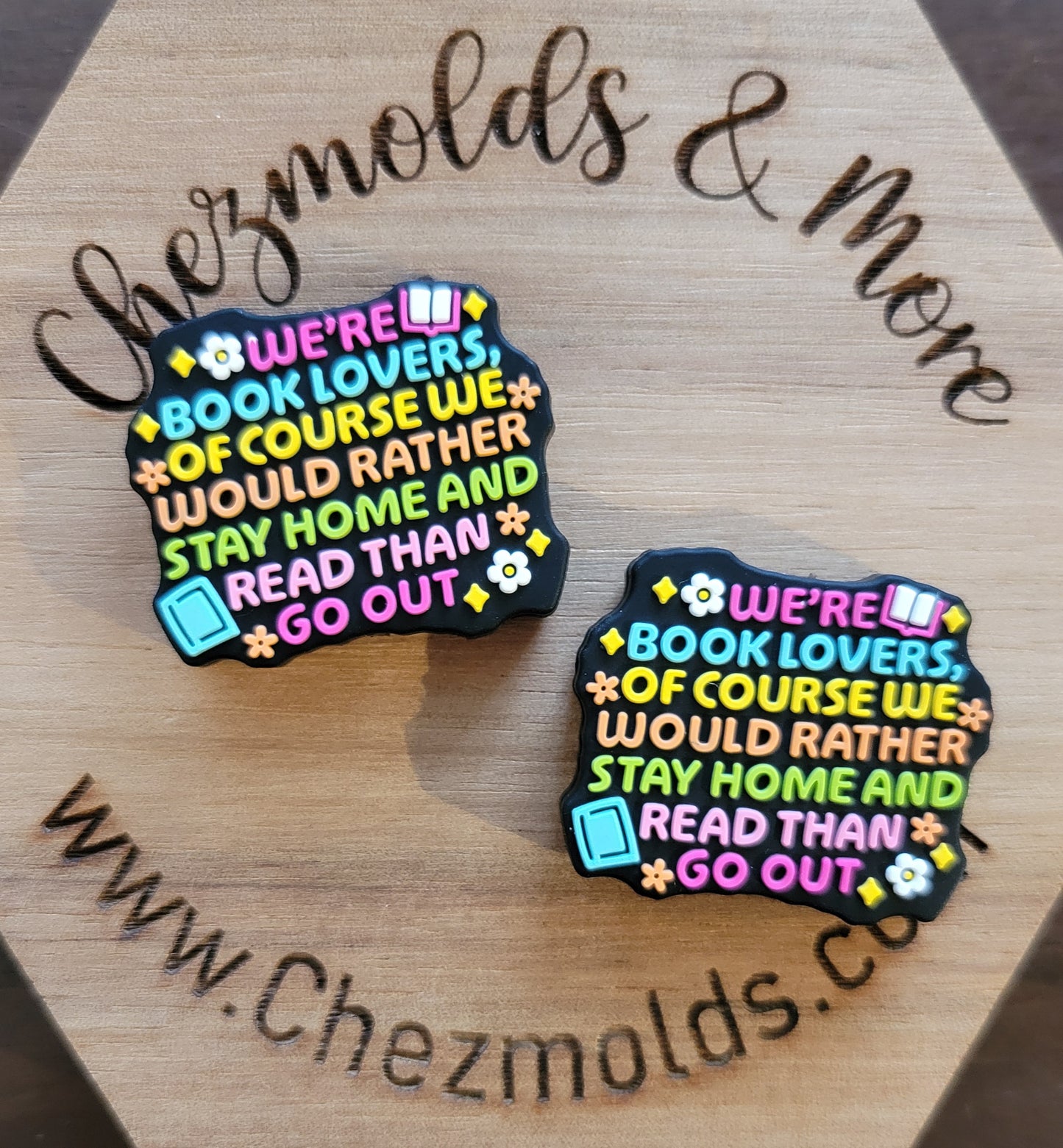 book lovers stay home- Silicone focal Bead