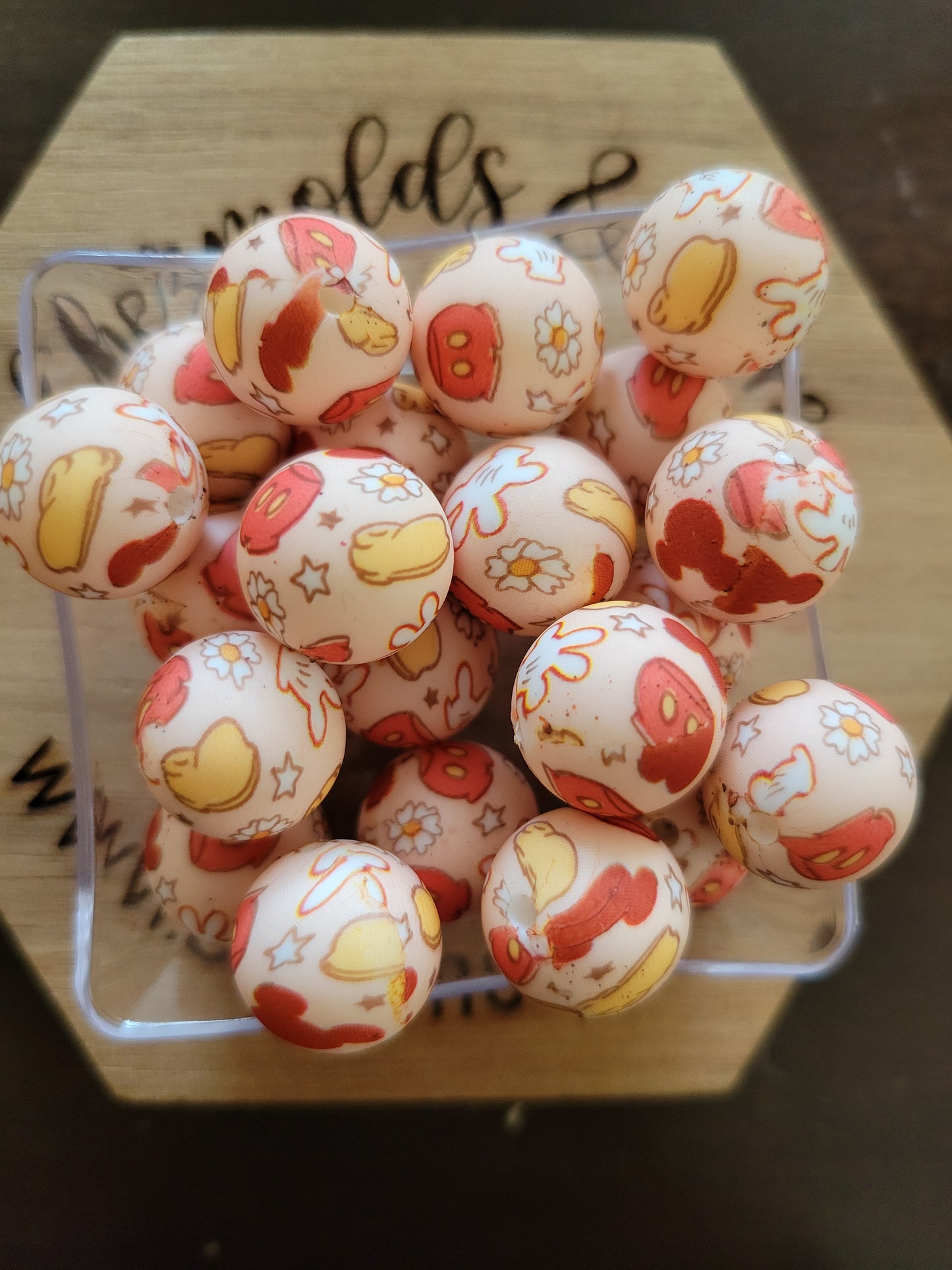 15MM round print-set of 5 -mouse hands/feet