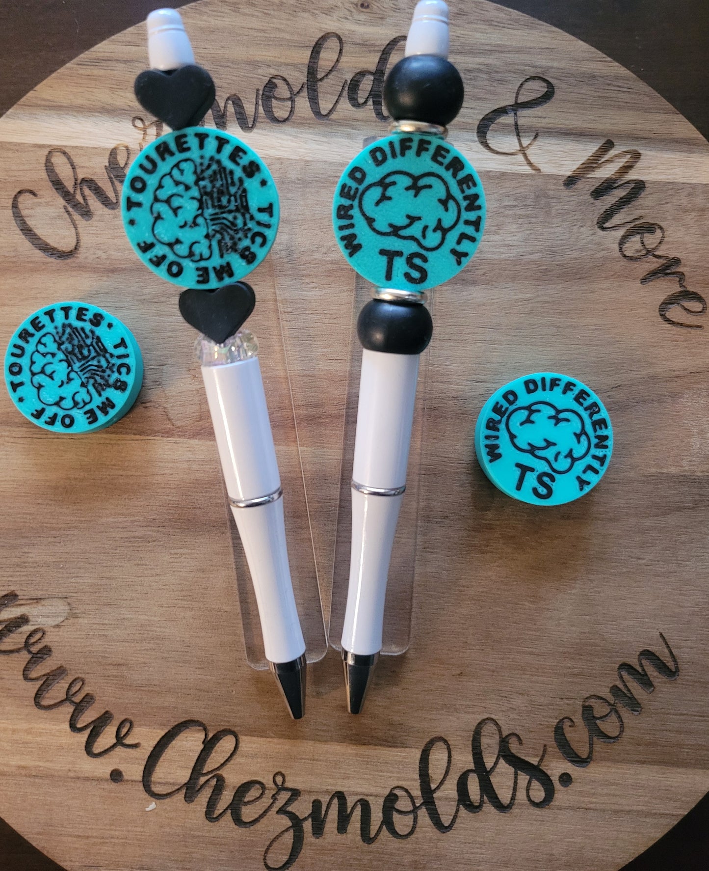 CE 3d printed focal bead - Tourette Syndrome awareness