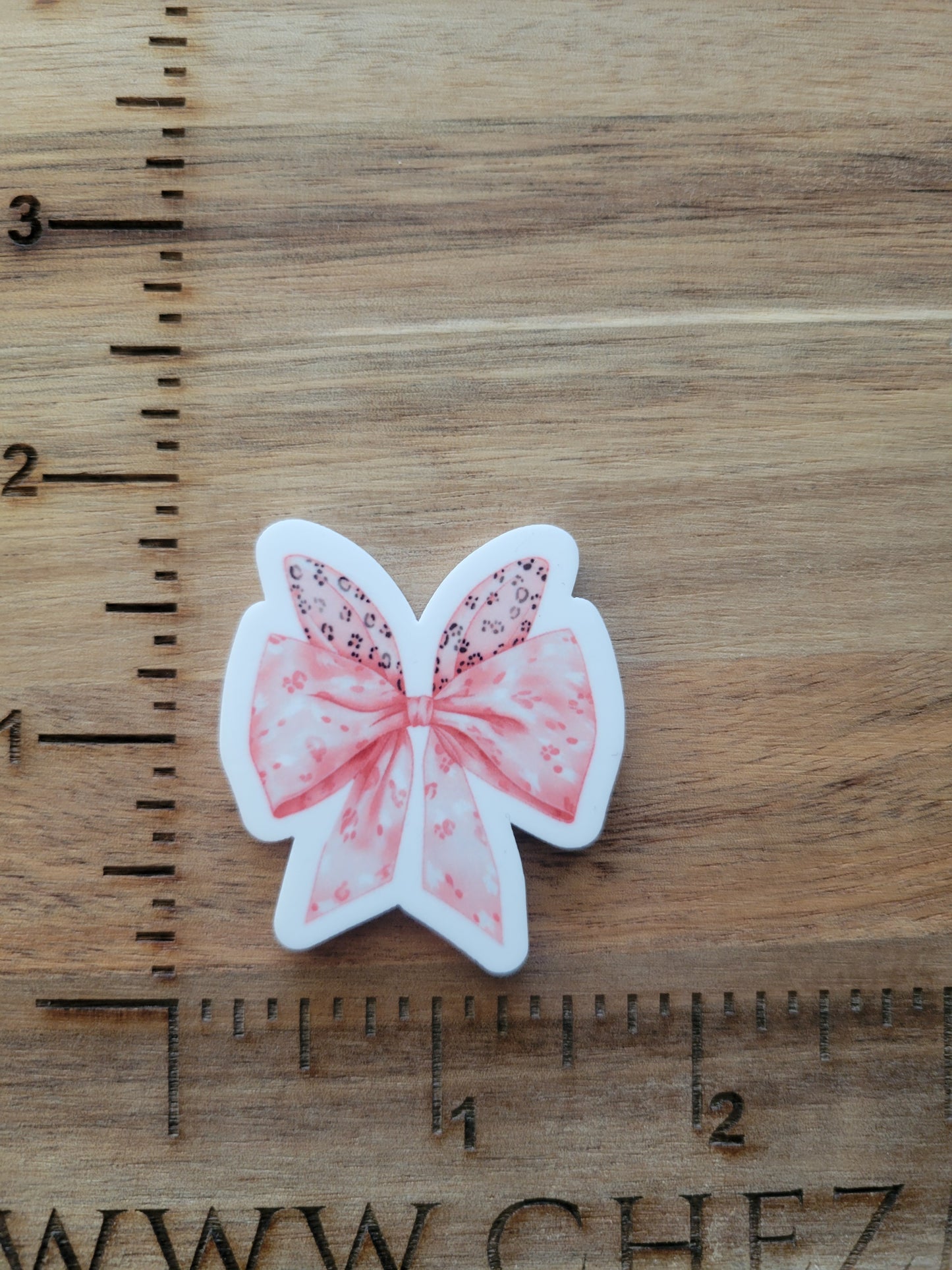 uv printed acrylic-pink leopard bow bunny single
