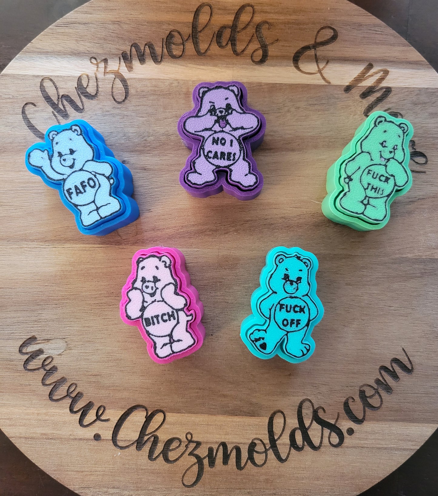 CE 3d printed fidget clicker-naughty bears