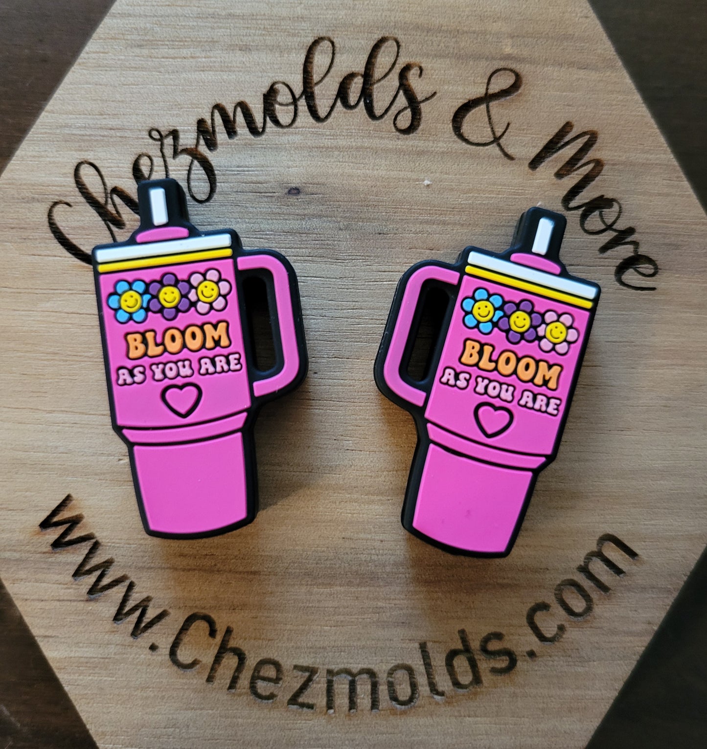 bloom as you are tumbler-silicone focal Bead