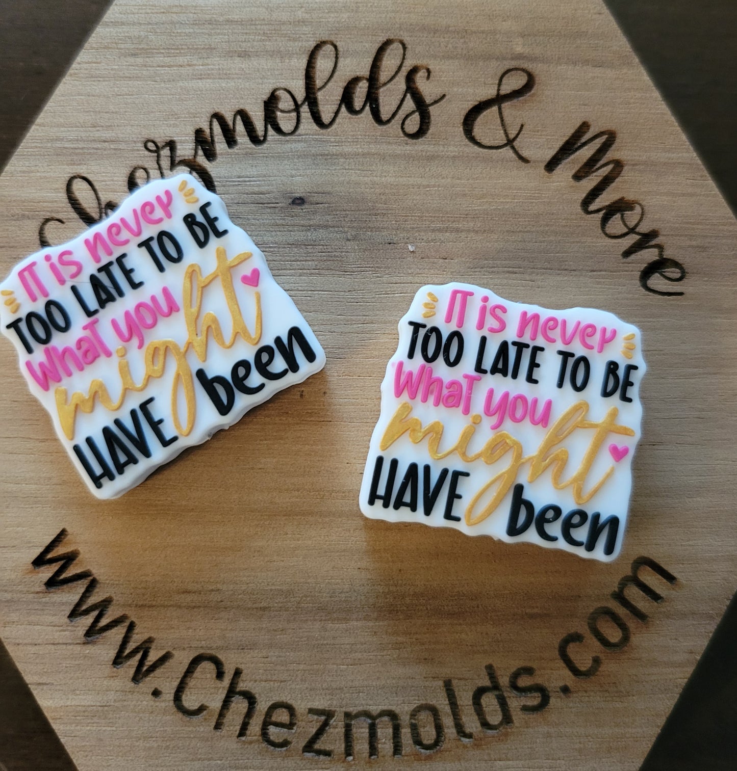 Its never too late to be-silicone focal Bead