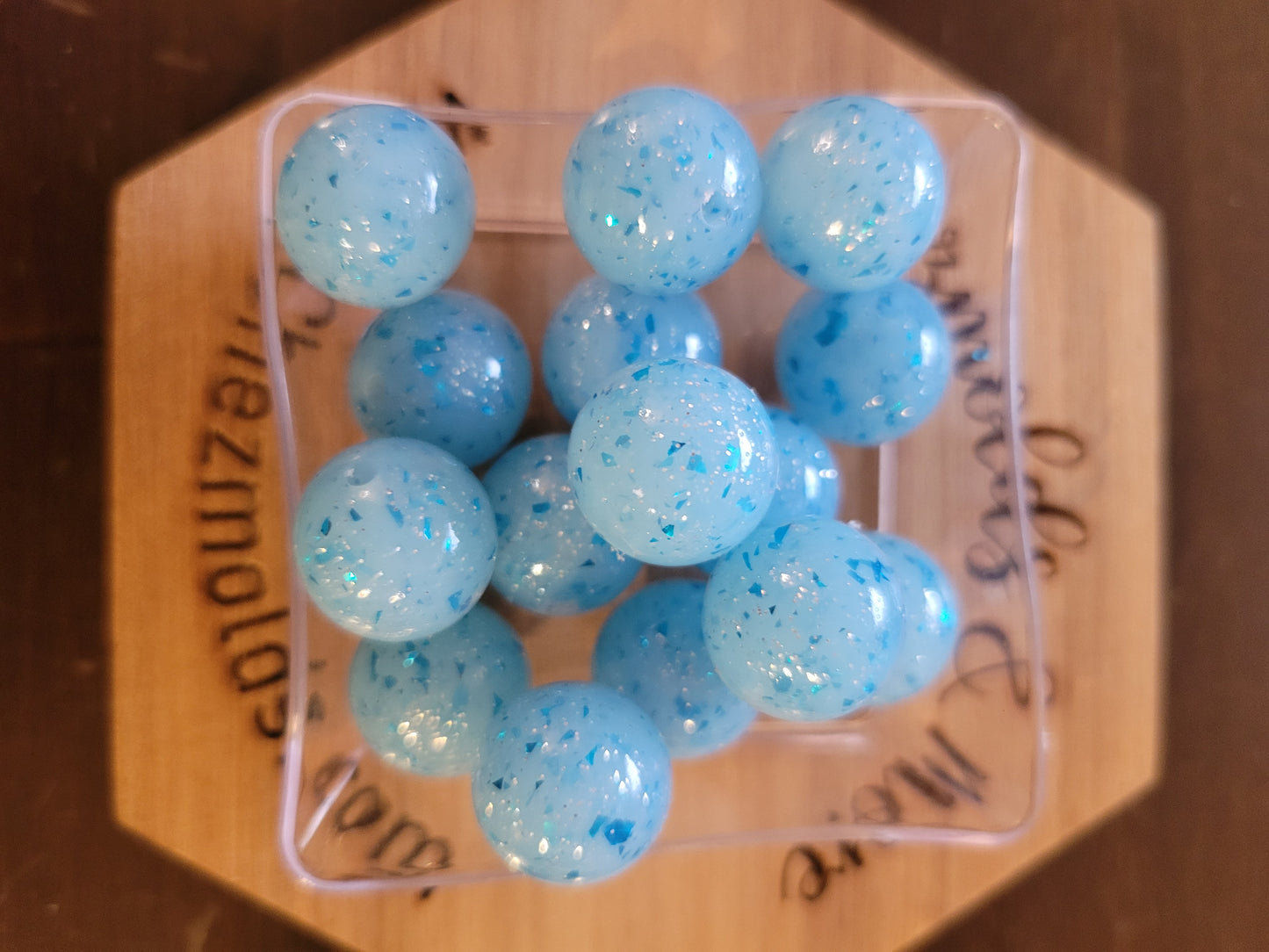 15MM silicone round -set of 5 - glitter shards