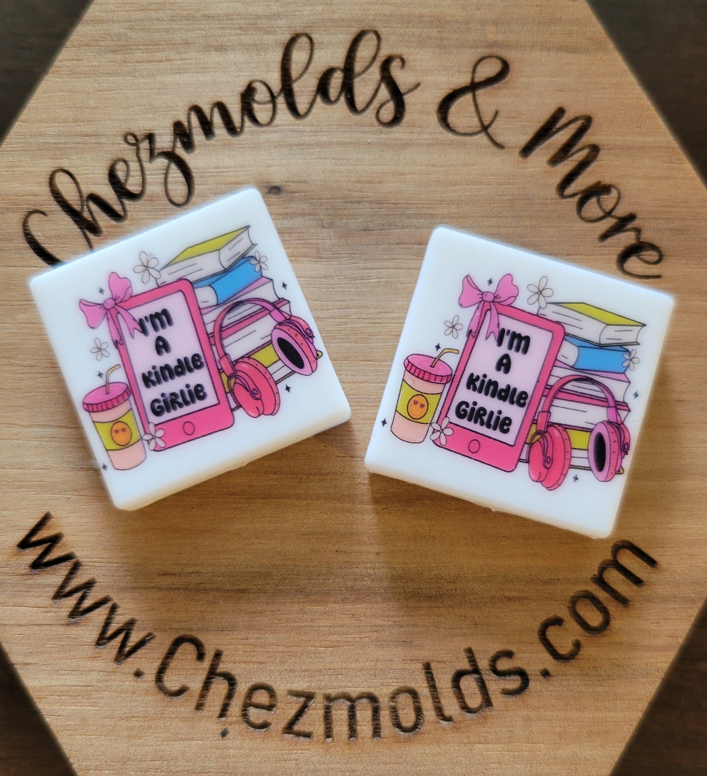 CE printed Silicone focal Bead-kindle girlie