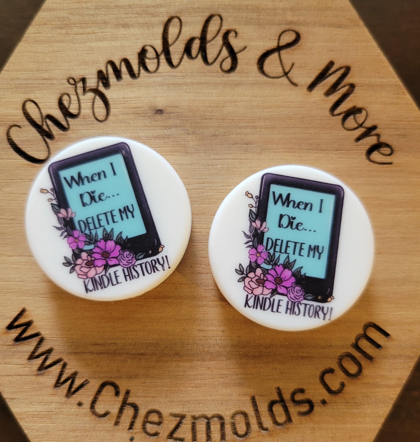 CE printed Silicone focal Bead-When i Die delete my kindle history