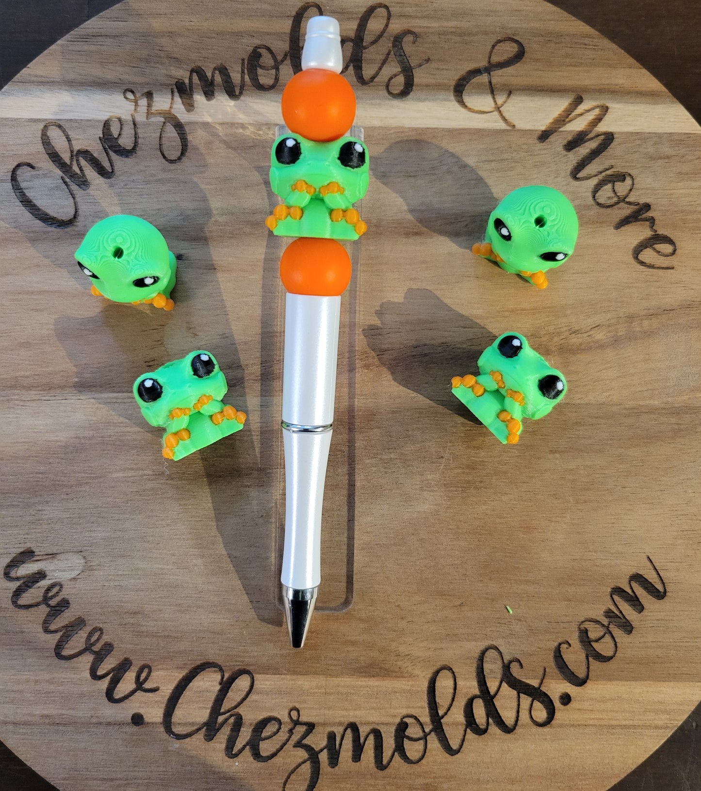 CE 3d printed focal bead- 3d big eye froggy