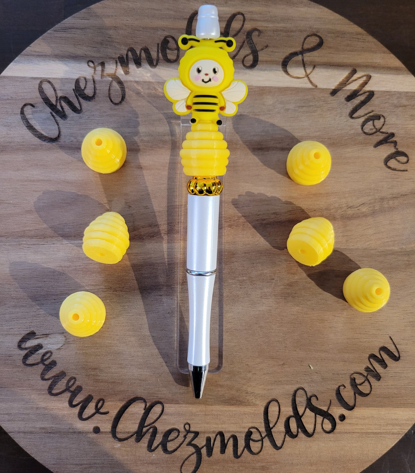 CE 3d printed focal bead- 3d beehive