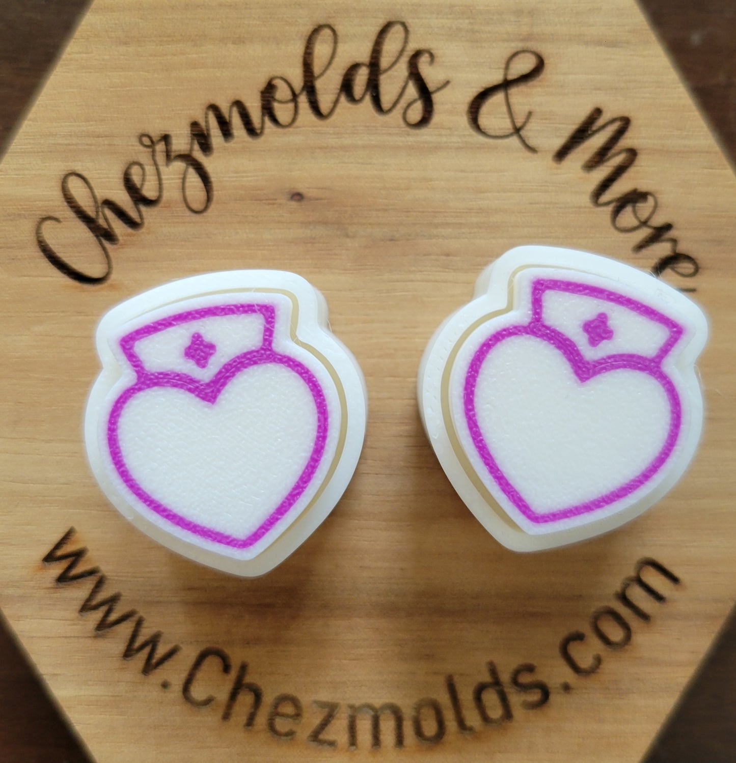 CE 3d printed fidget clicker- with keychain hole - purple heart nurse hat