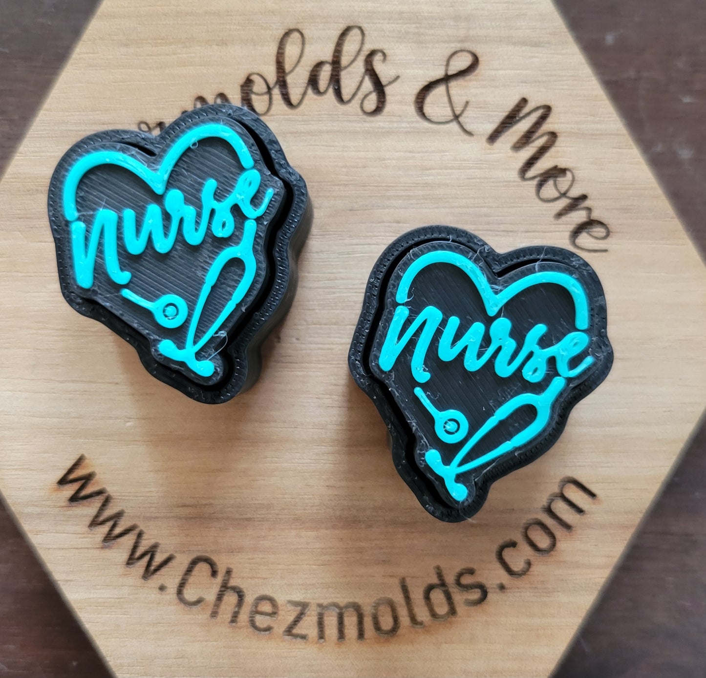 CE 3d printed fidget clicker- with keychain hole - teal stethoscope nurse