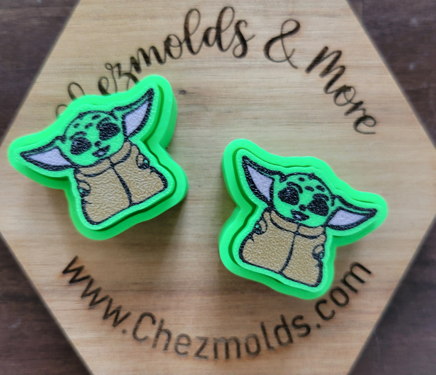 CE 3d printed fidget clicker- with keychain hole -yoda