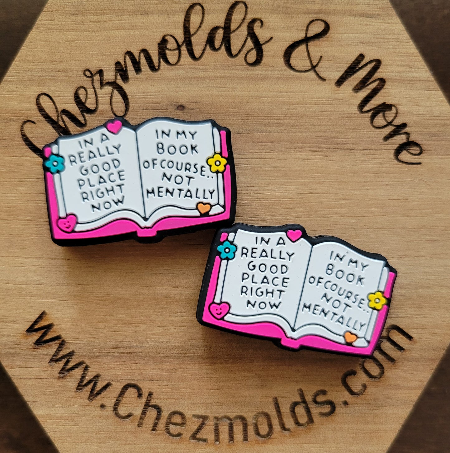 in a good place book- silicone focal Bead