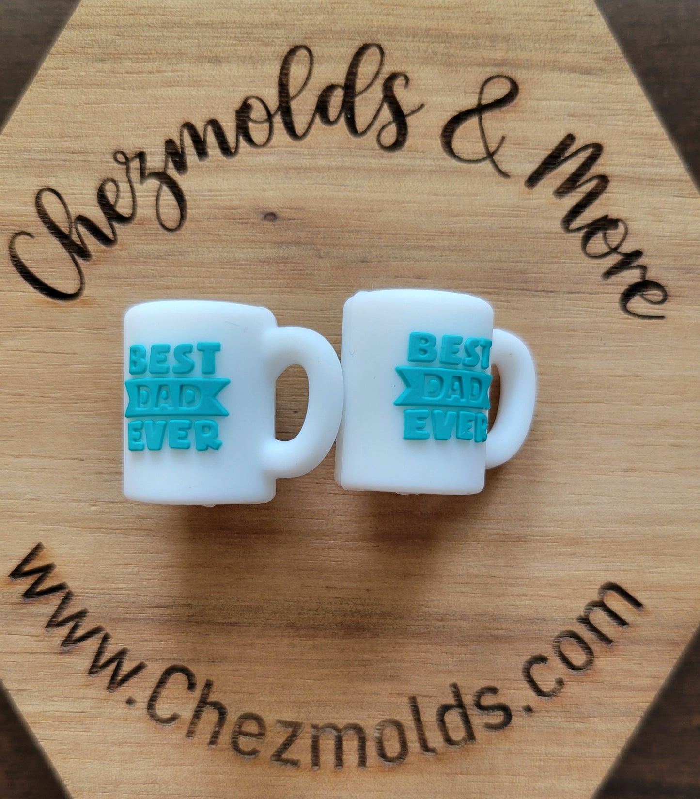 3d best dad ever mug - silicone focal Bead