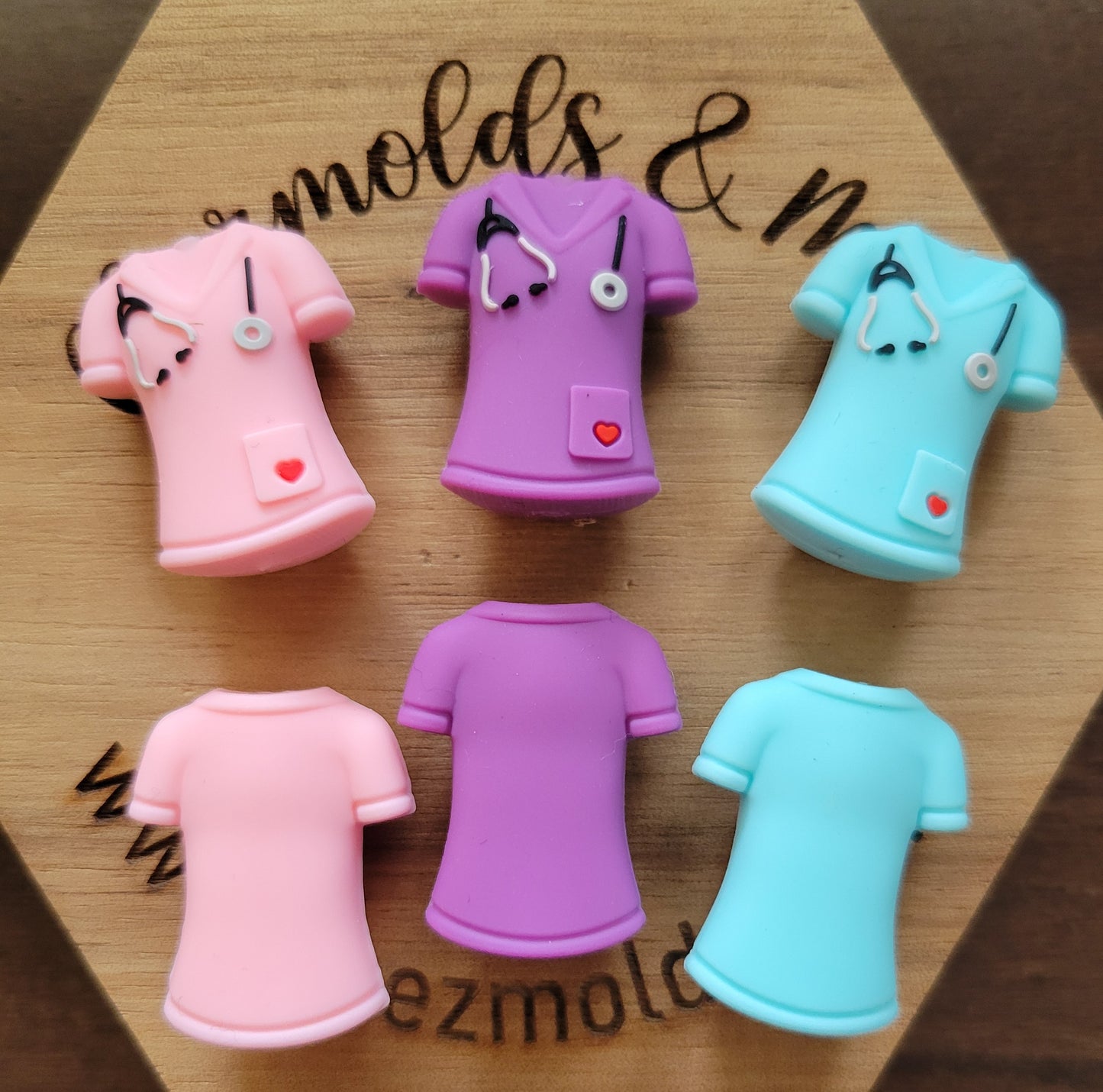 3D scrubs- silicone focal Bead