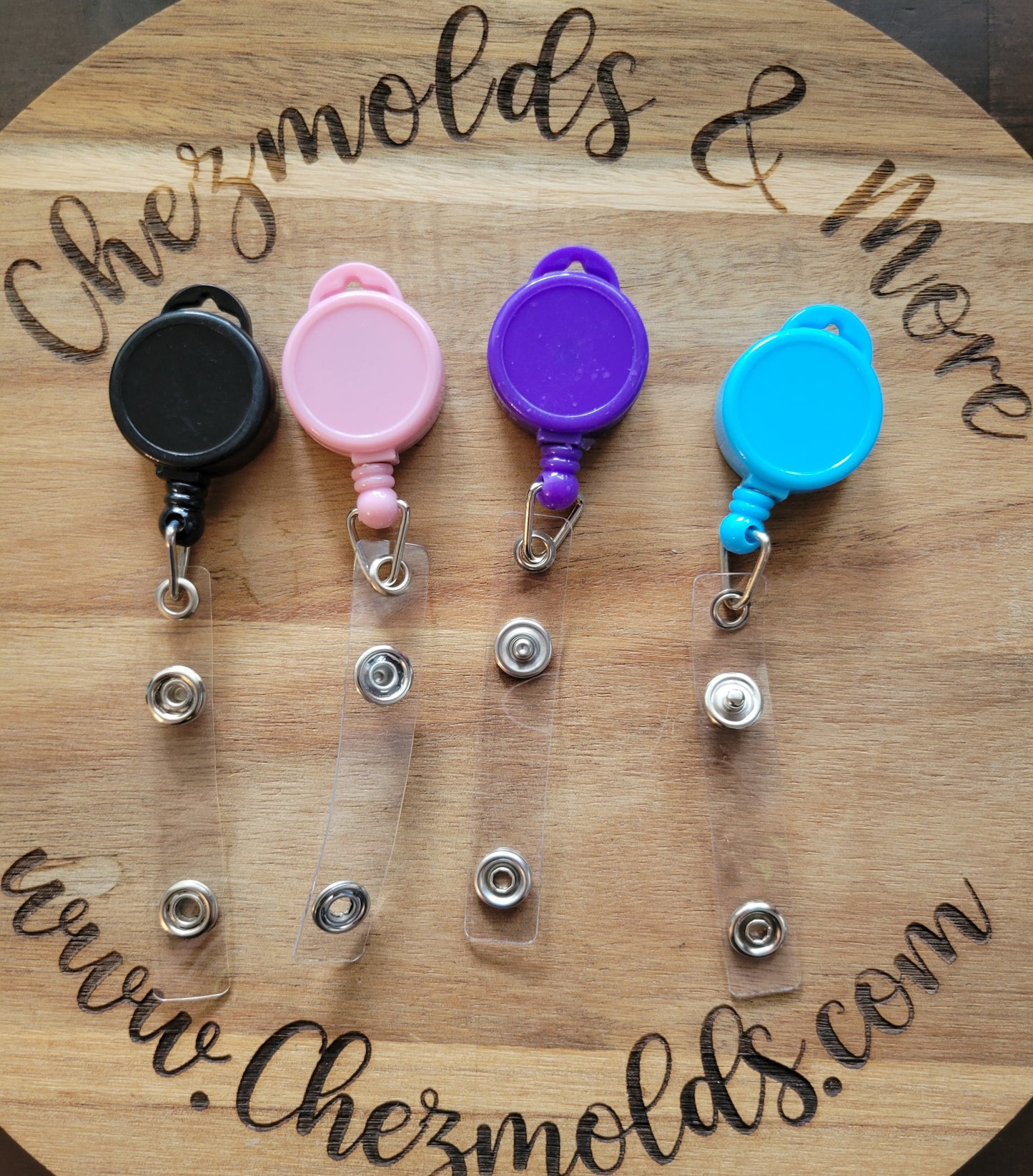 blank badge reel for lanyard top- no clasp in back