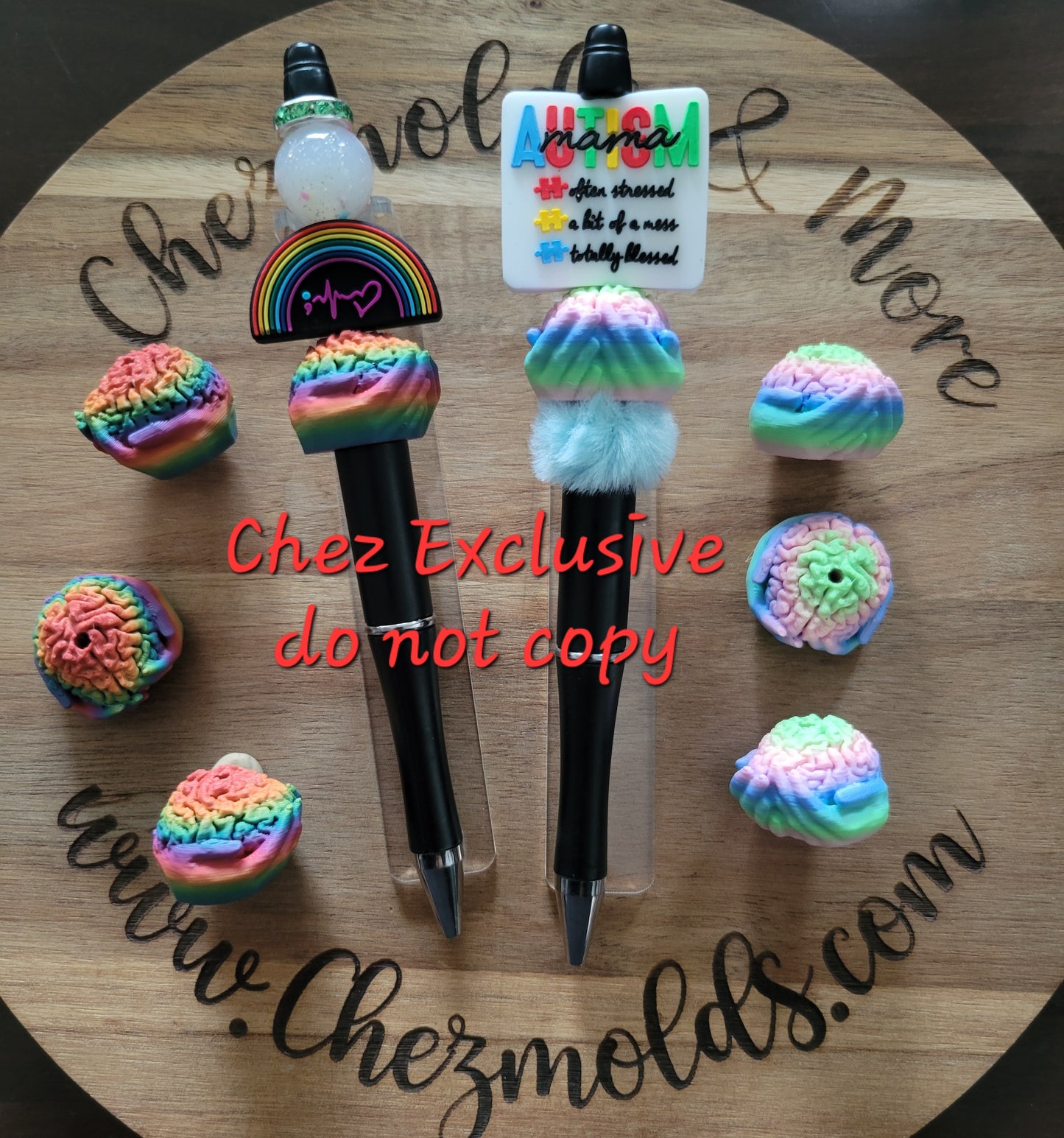 CE 3d printed focal bead- 3d mind in hands <3