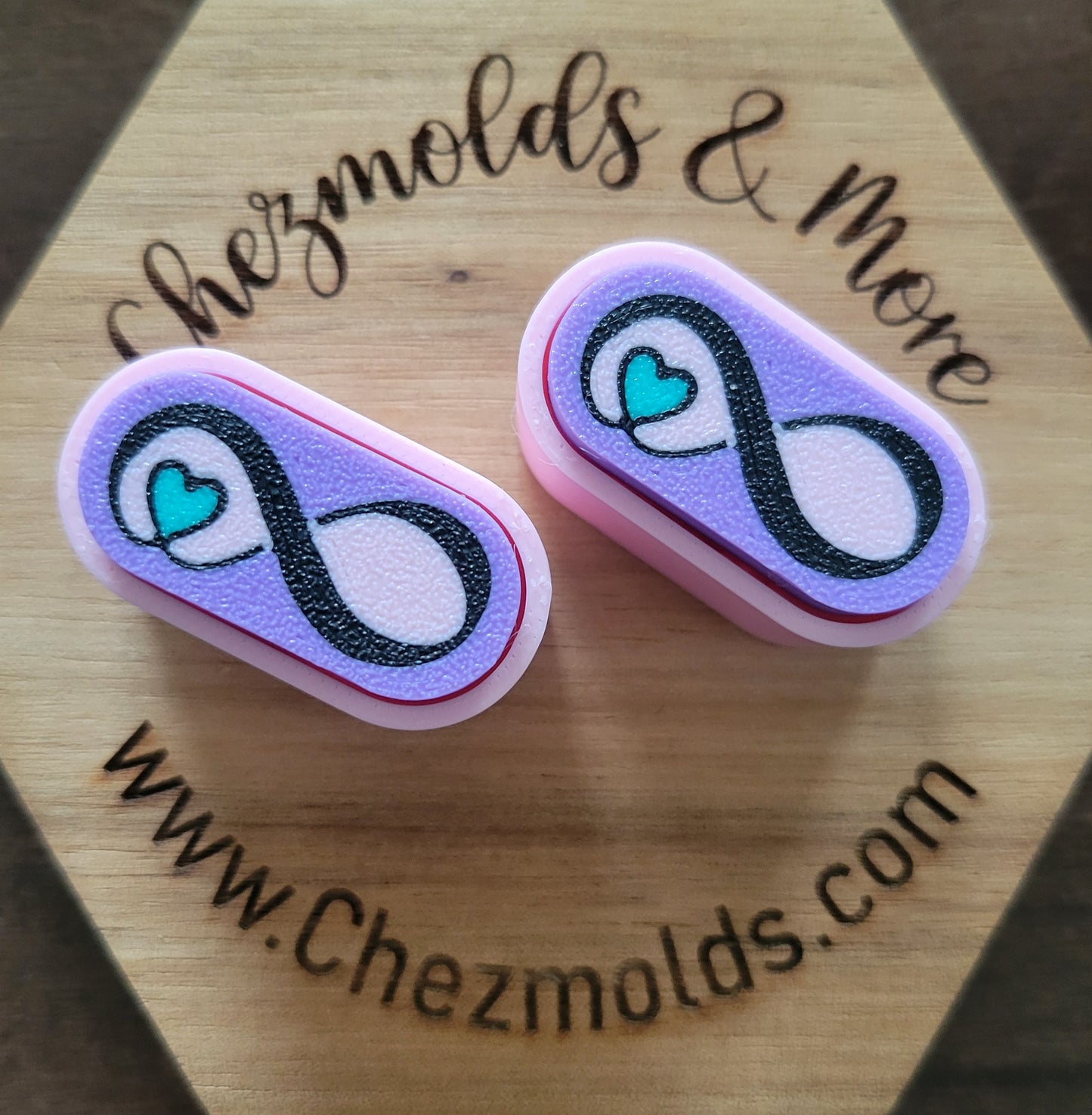 CE 3d printed fidget clicker- with keychain hole -love infinity- autism awareness