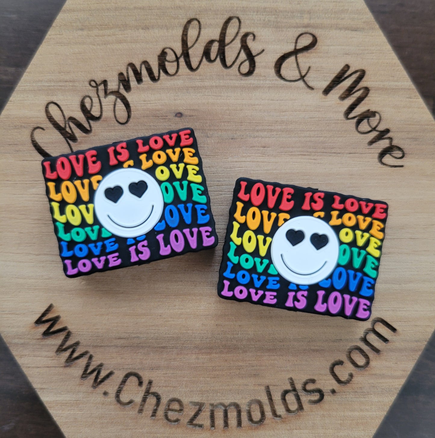 love is love smiley- silicone focal Bead