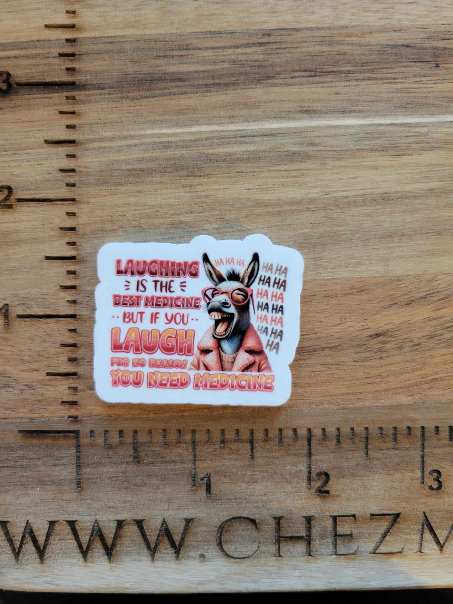 uv printed acrylic flatback-laughing donkey