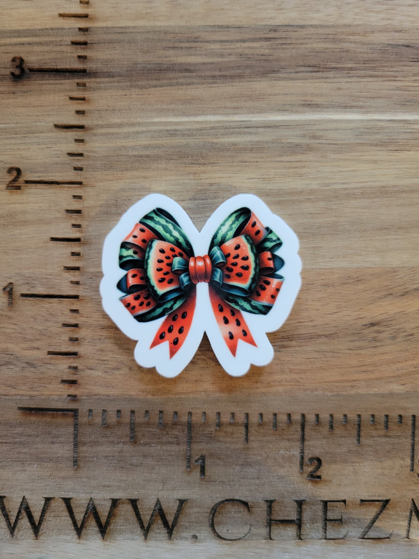 uv printed acrylic flatback- watermelon bow