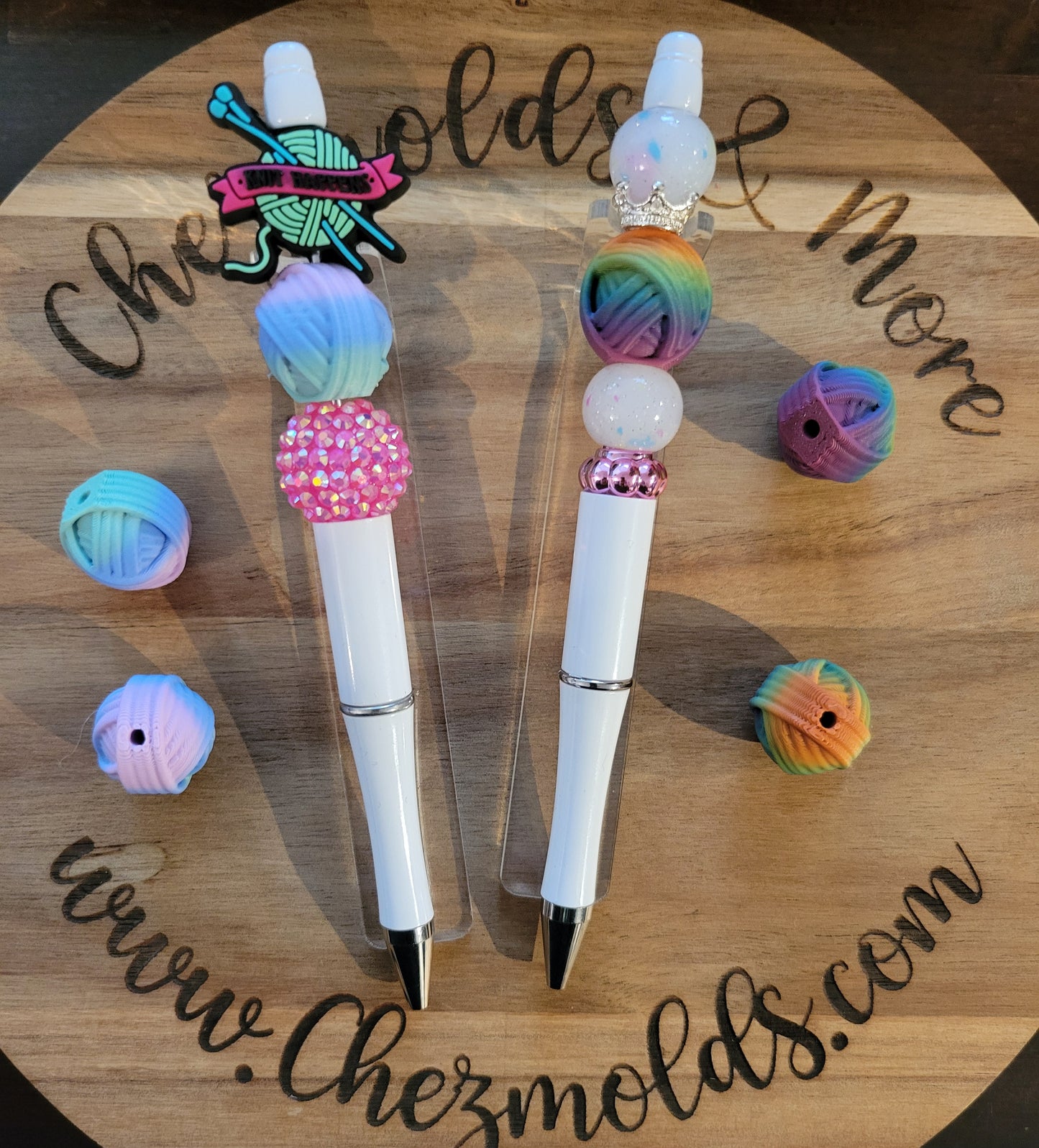 CE 3d printed focal bead-yarn balls