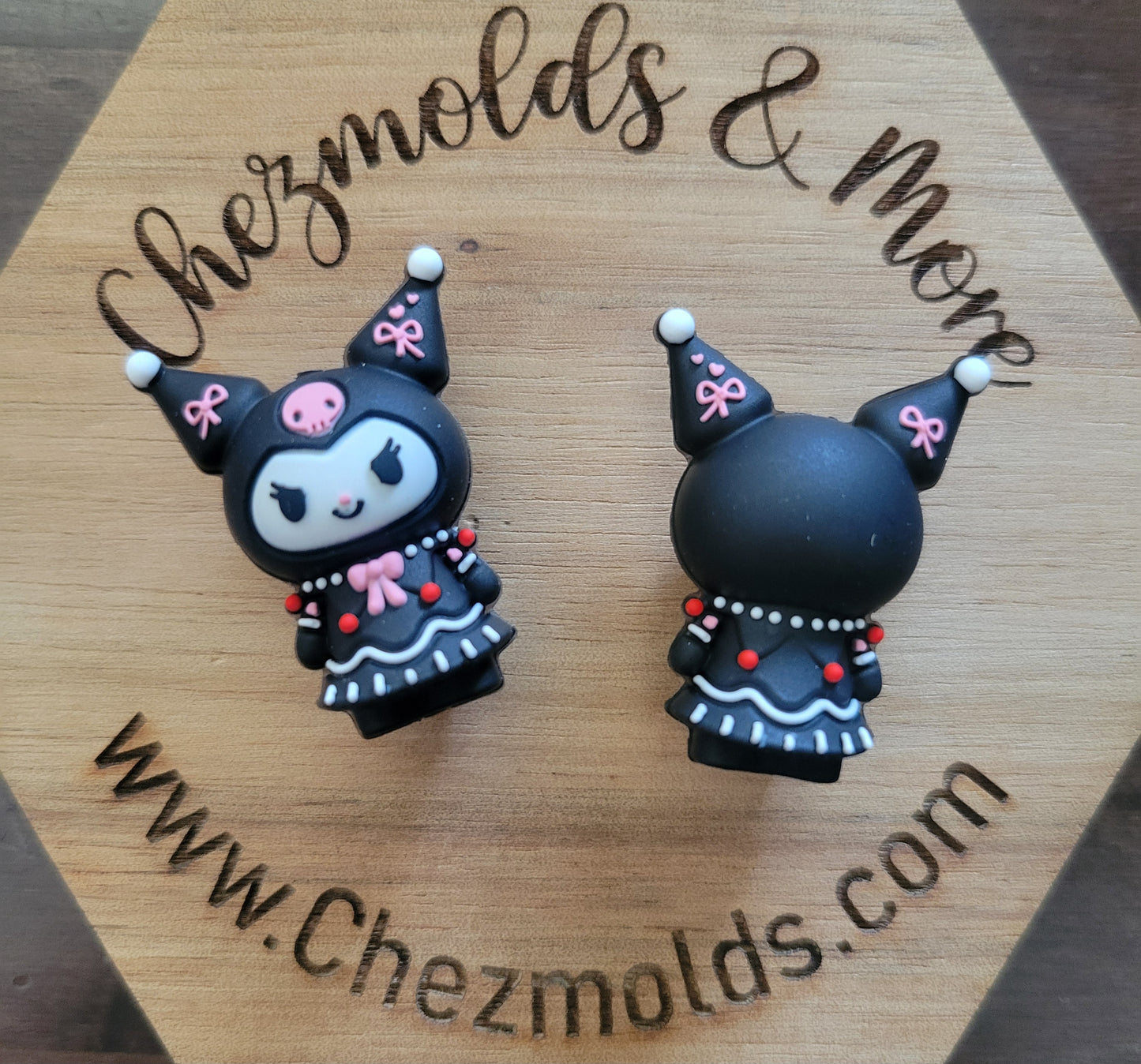 3d kuromi in dress- Silicone focal Bead
