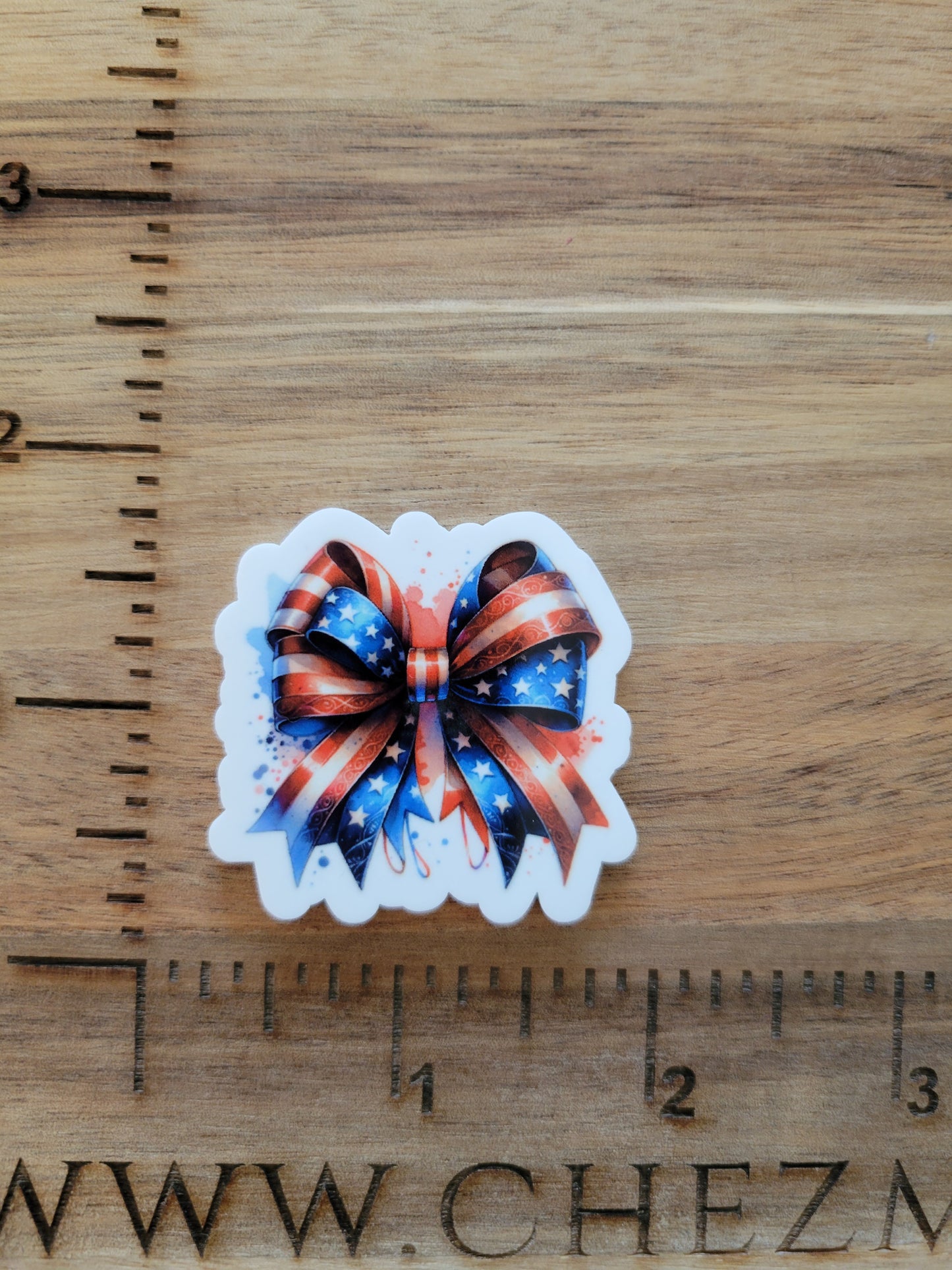 uv printed acrylic flatback- america bow